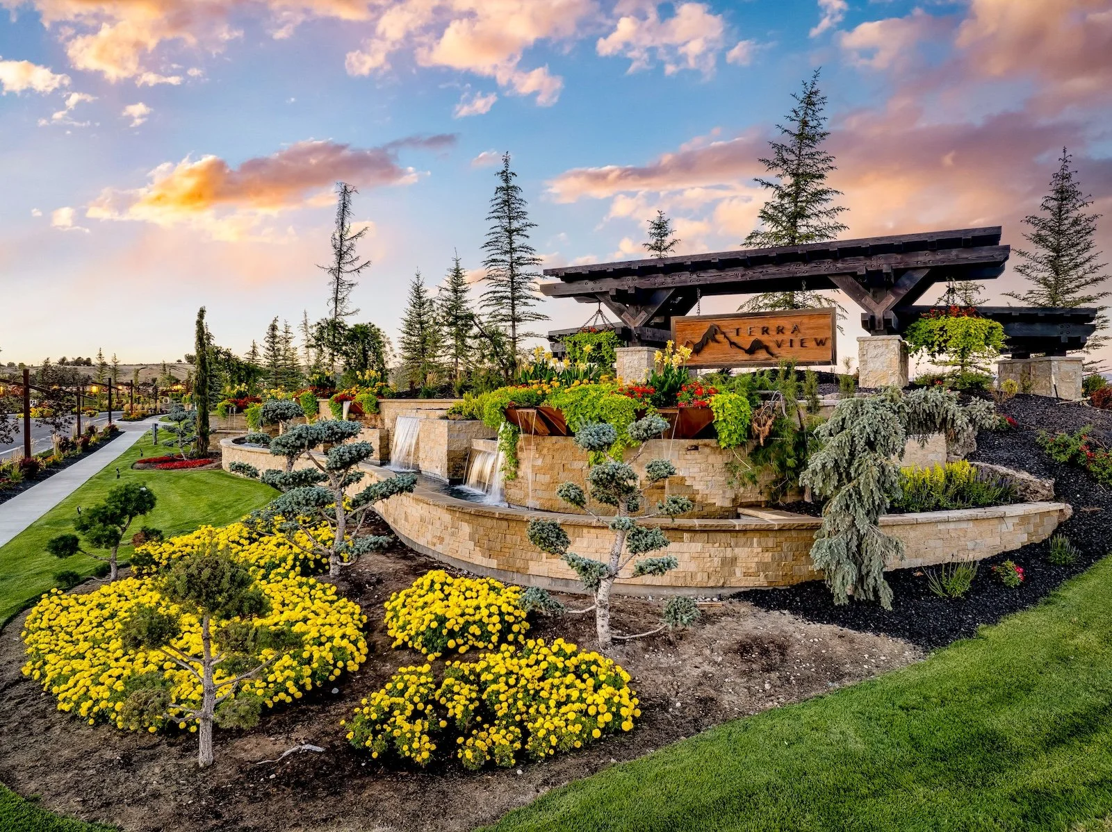 Terra View Entrance Luxury Feature Sign Eagle Idaho