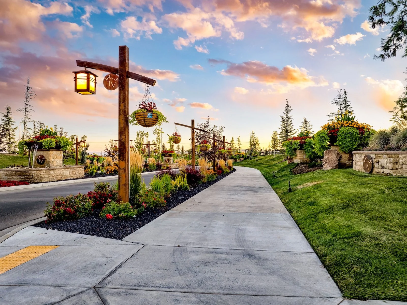 Terra View Luxury Street Features + Landscaping Eagle Idaho