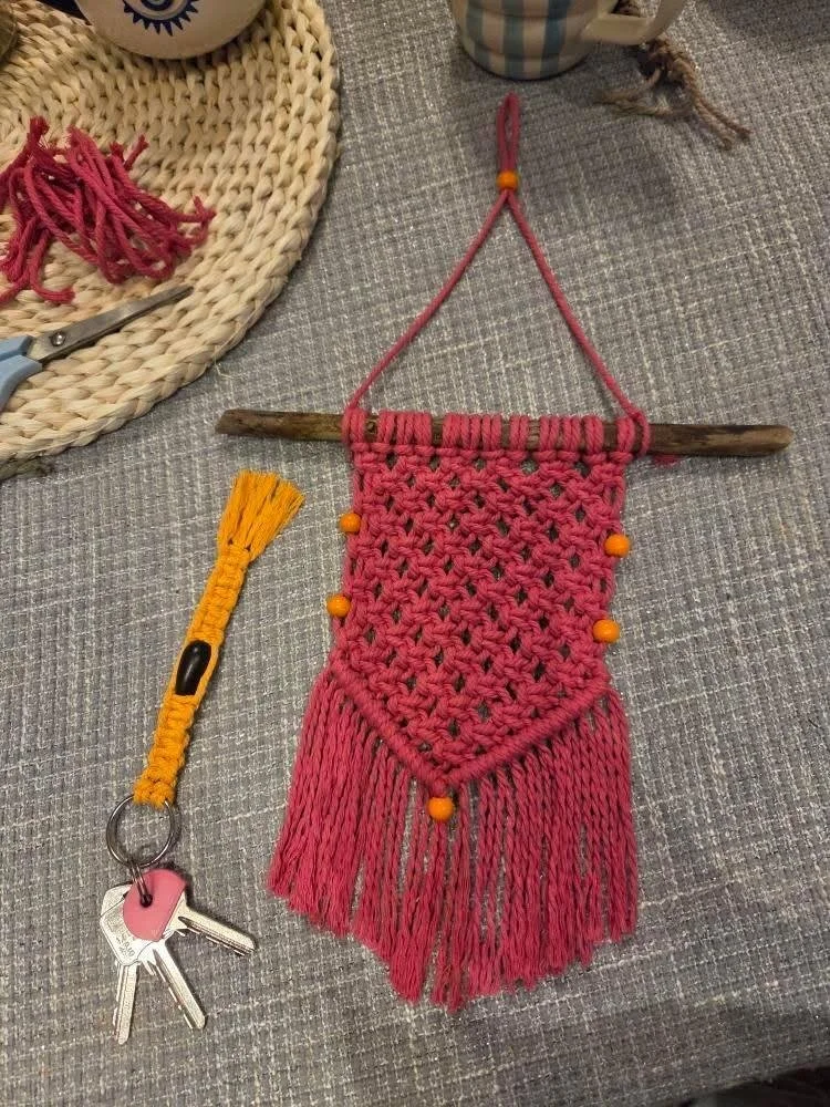 Macrame Keyring and Small Wall Hanging with Macrame with Trudy 2pm - 4:30pm