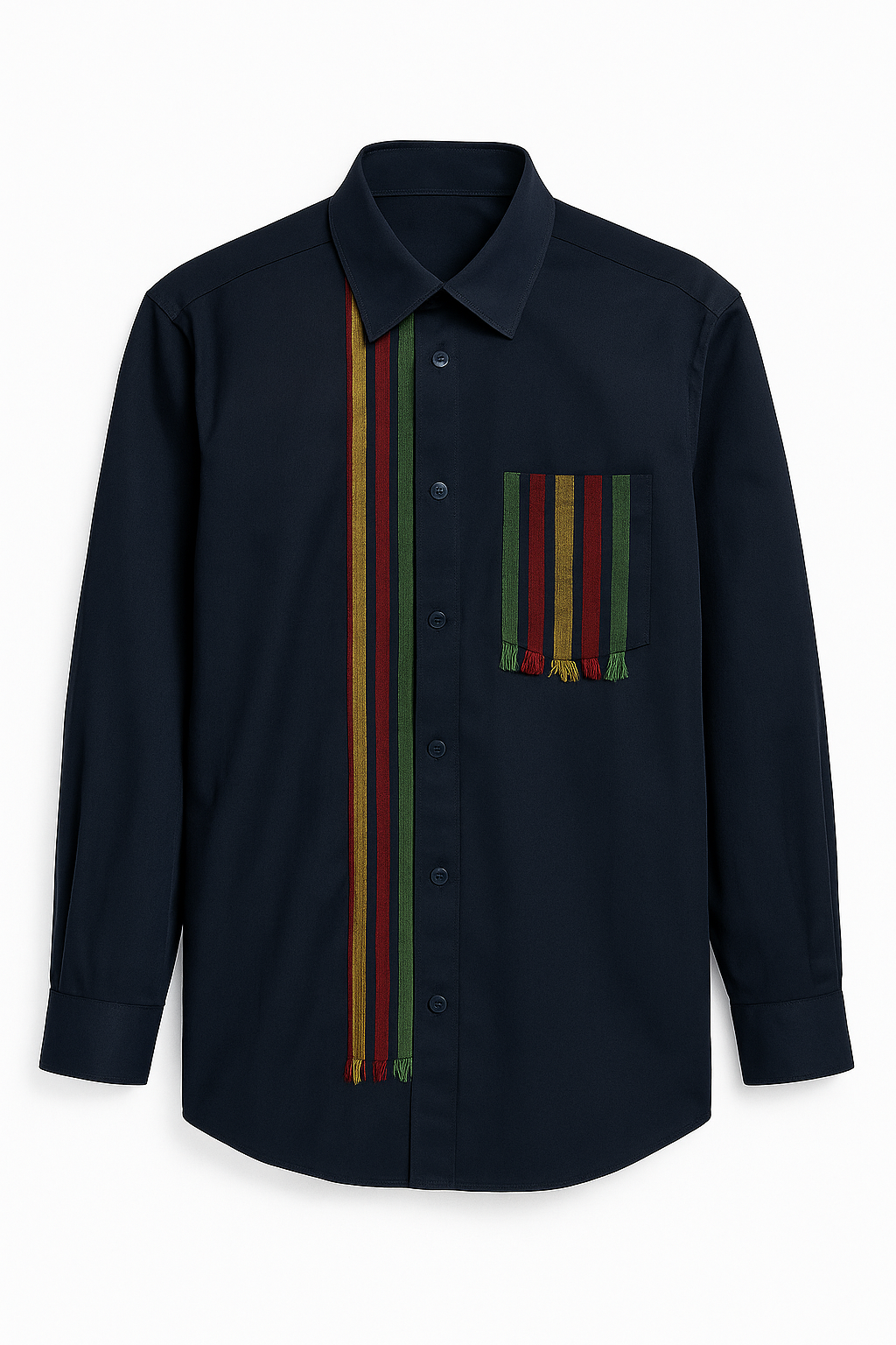 Navy Long Sleeve Striped Shirt