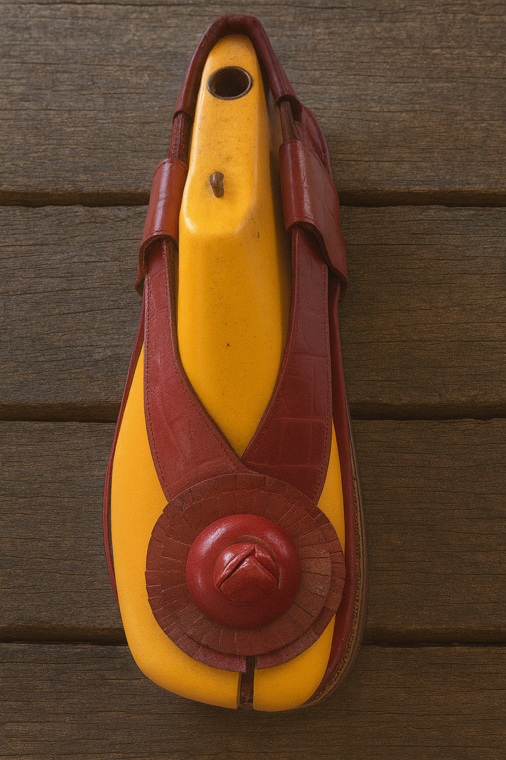 Red and Yellow Leather Sandals