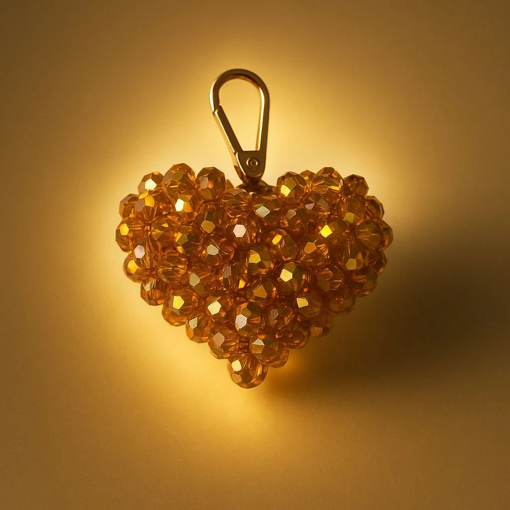 Gold Crystal Heart Keychain