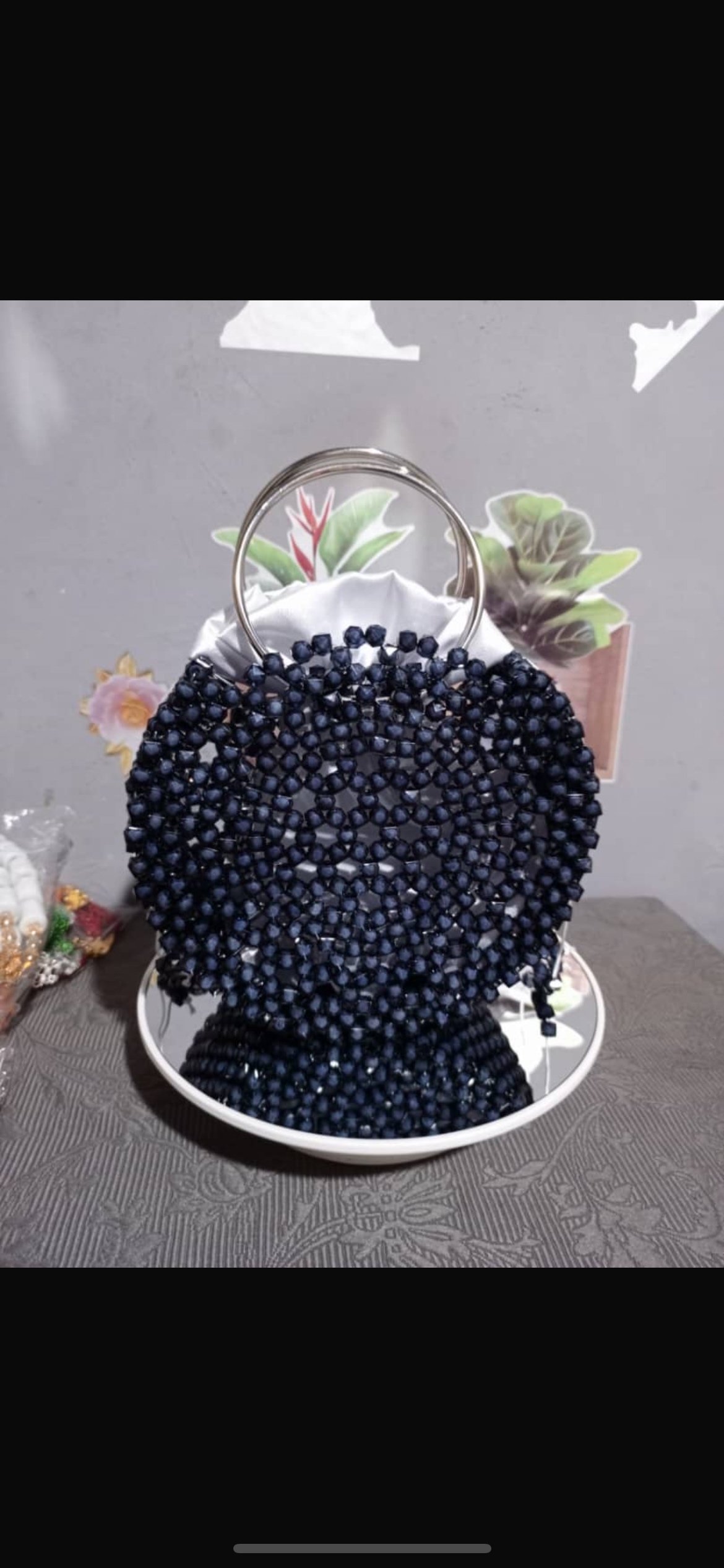 Black Pearl Beaded Bag