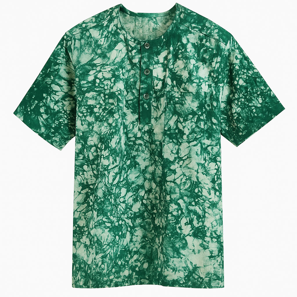 Green Tie-Dye Short Sleeve Shirt