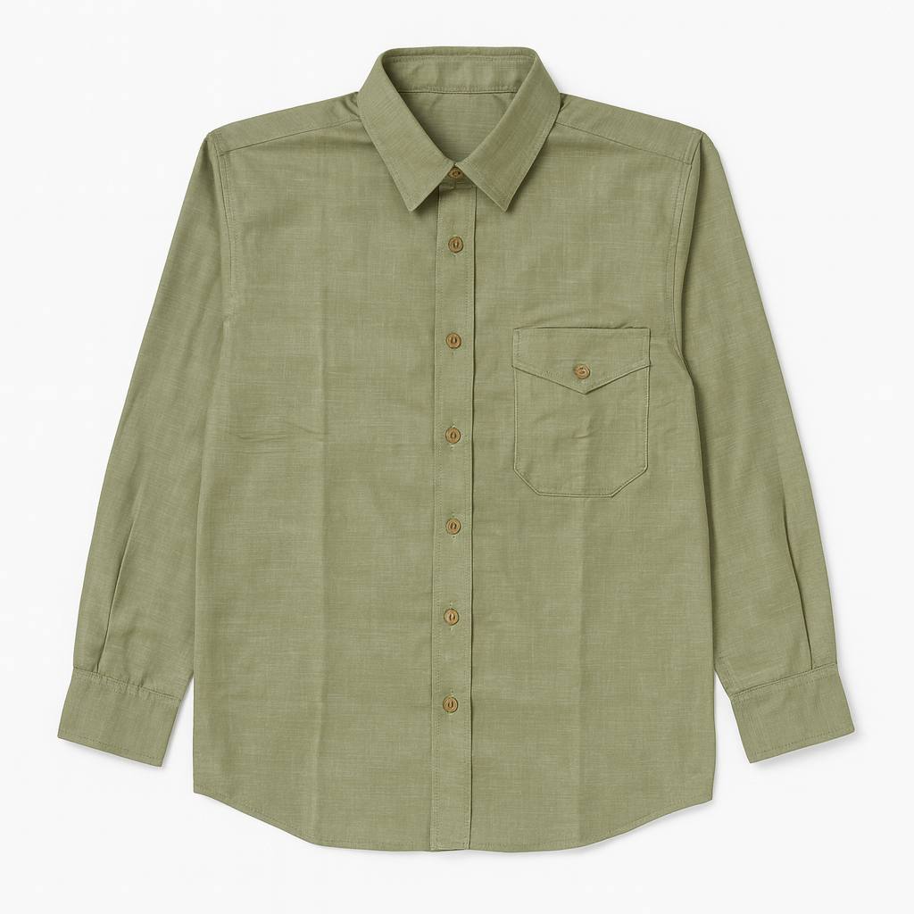 Handmade Classic Olive Long Sleeve Shirt