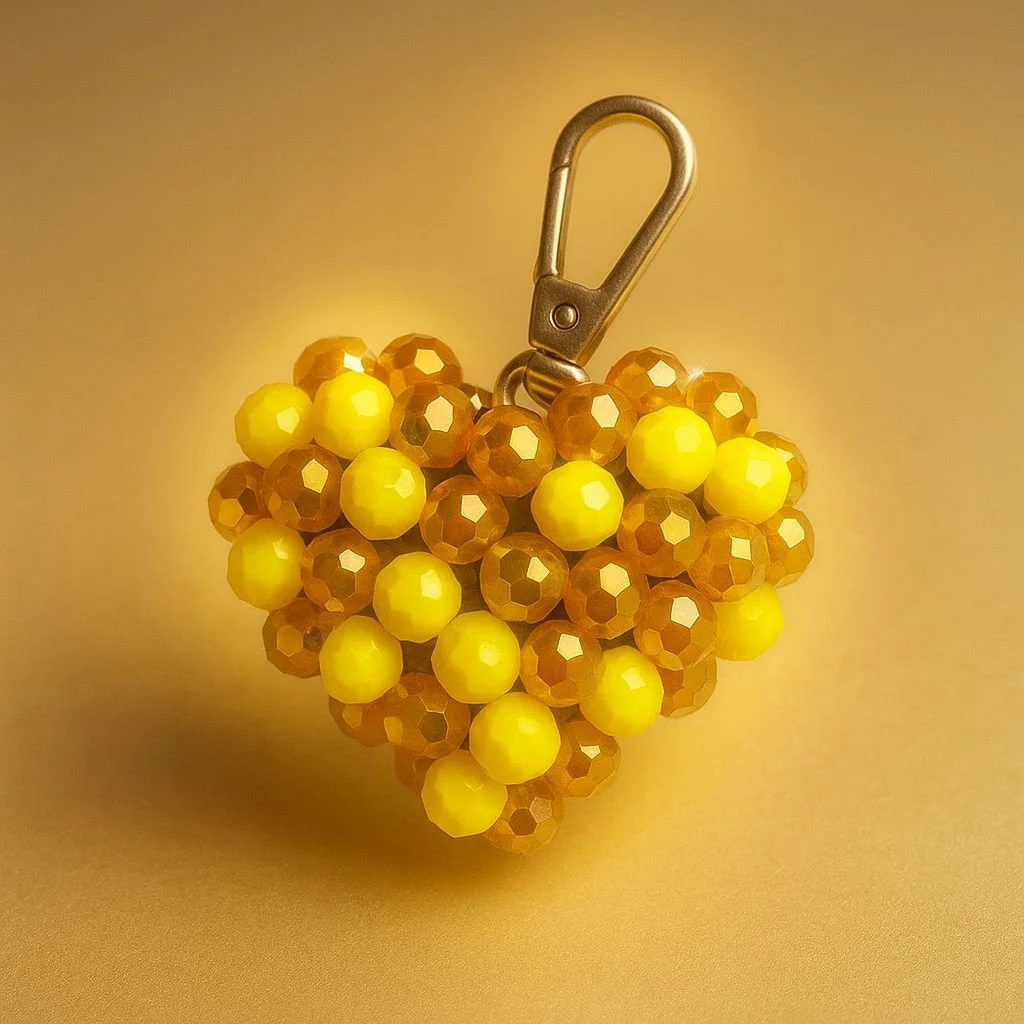 Golden Honey Heart Keychain