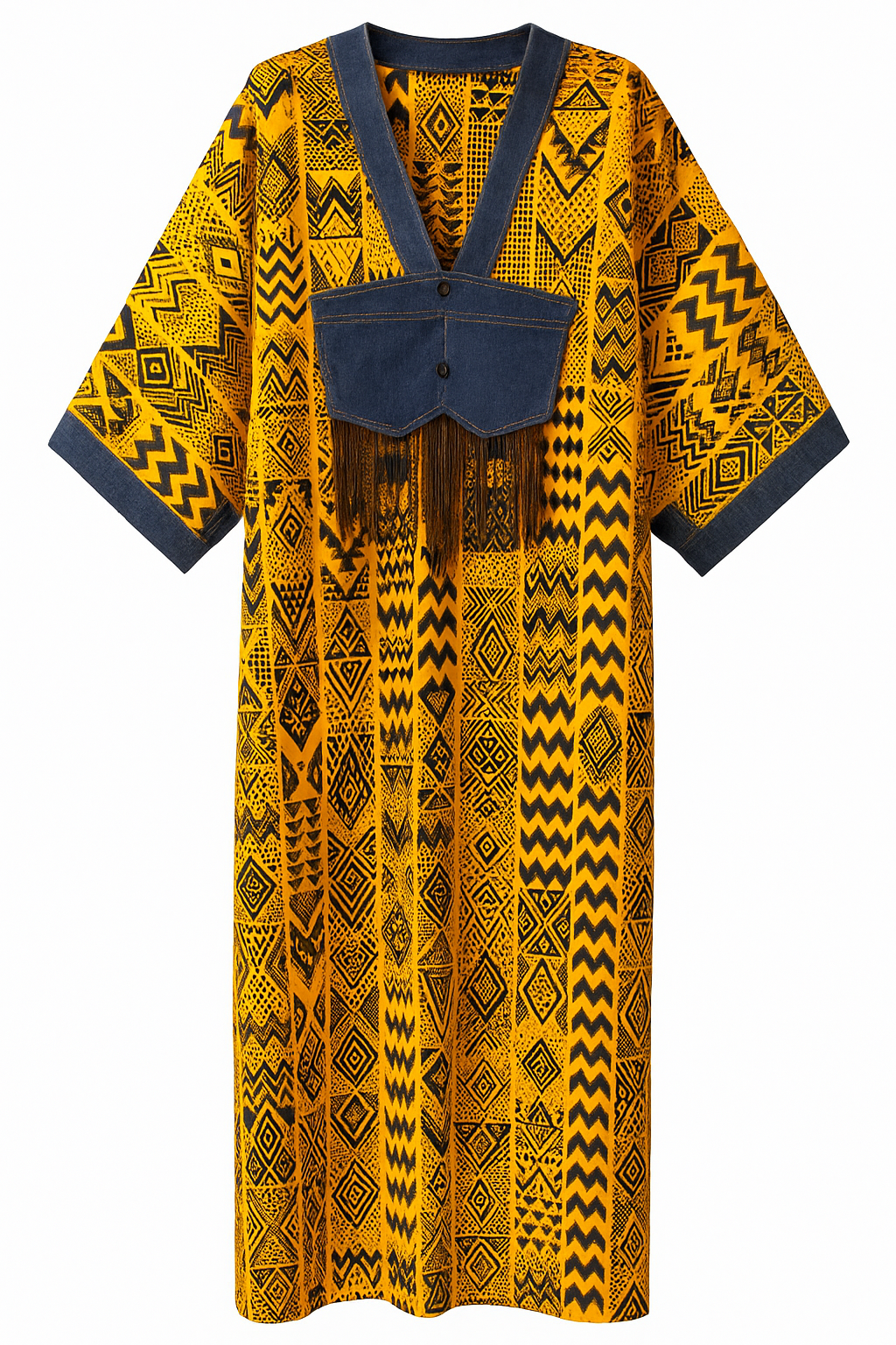 Yellow African Print Dress