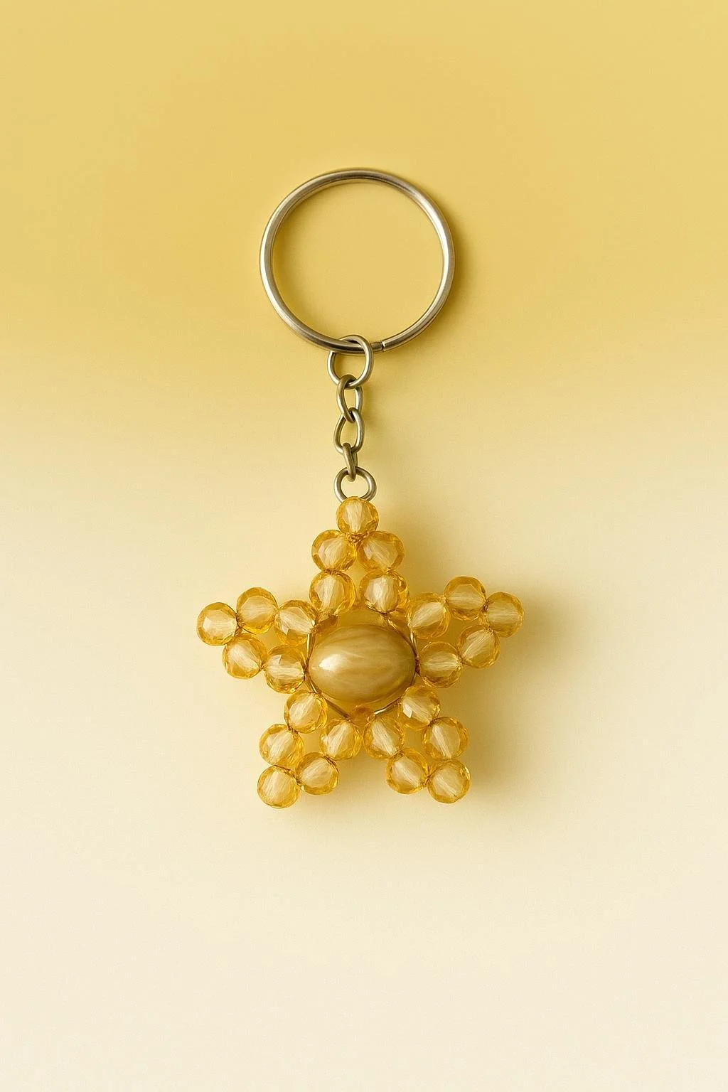 Golden Star Beaded Keychain