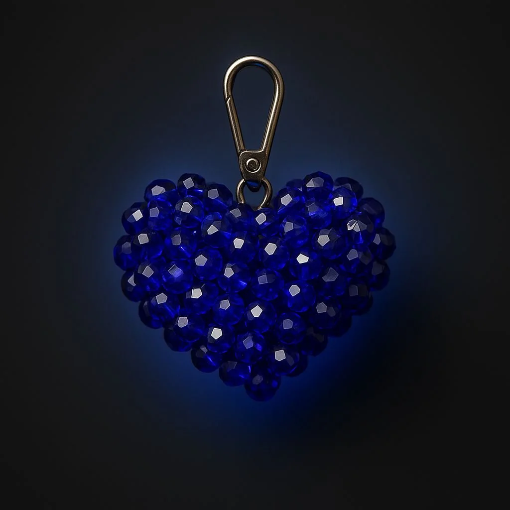 Royal Purple Crystal Heart Keychain