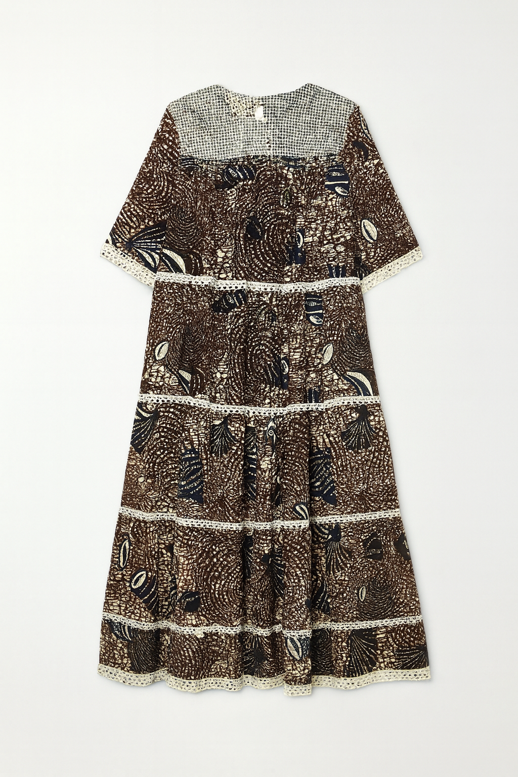 Handmade African Cowrie Shell Print Midi Dress