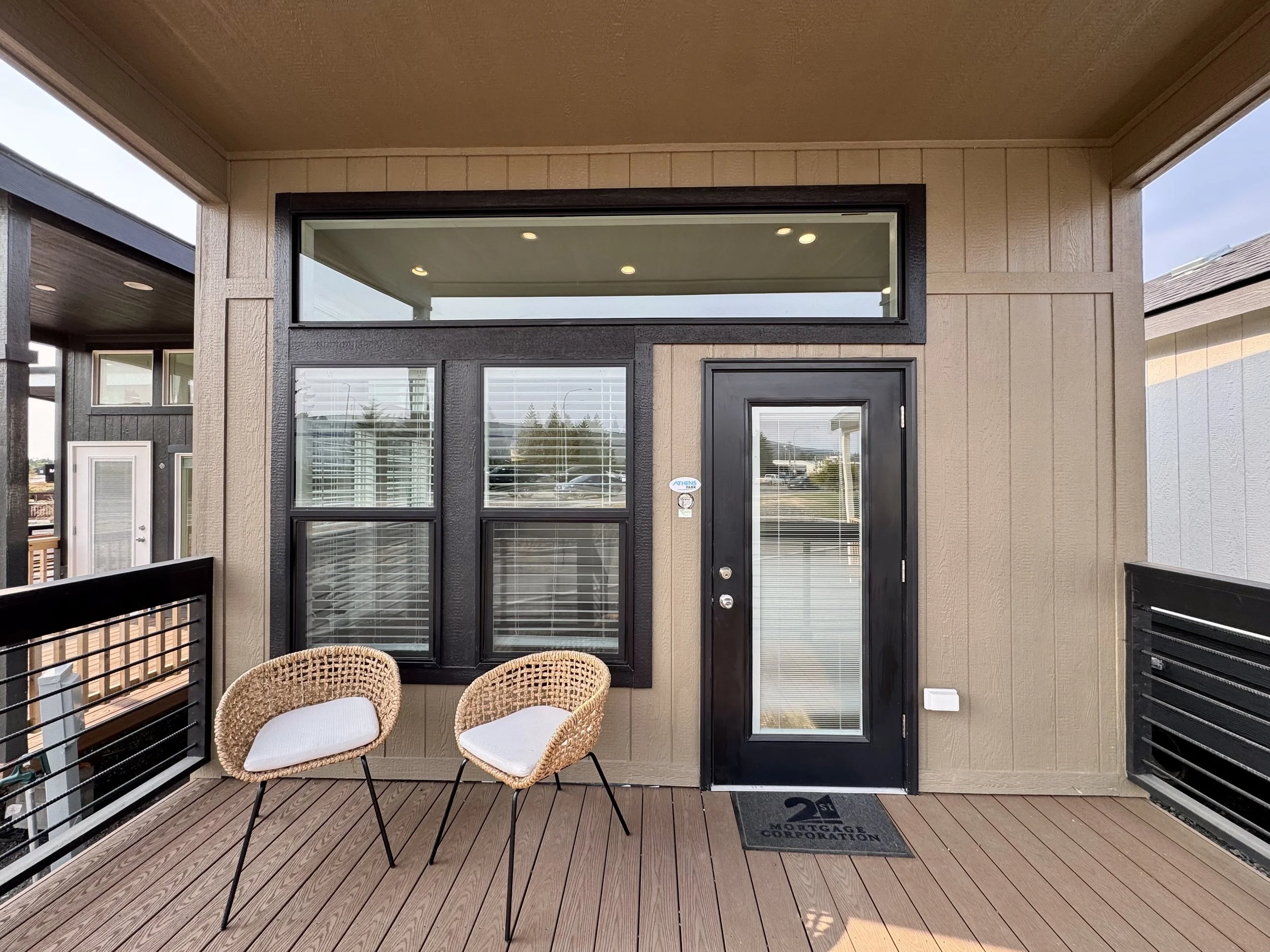 Ponderosa front end with porch and black window + door package