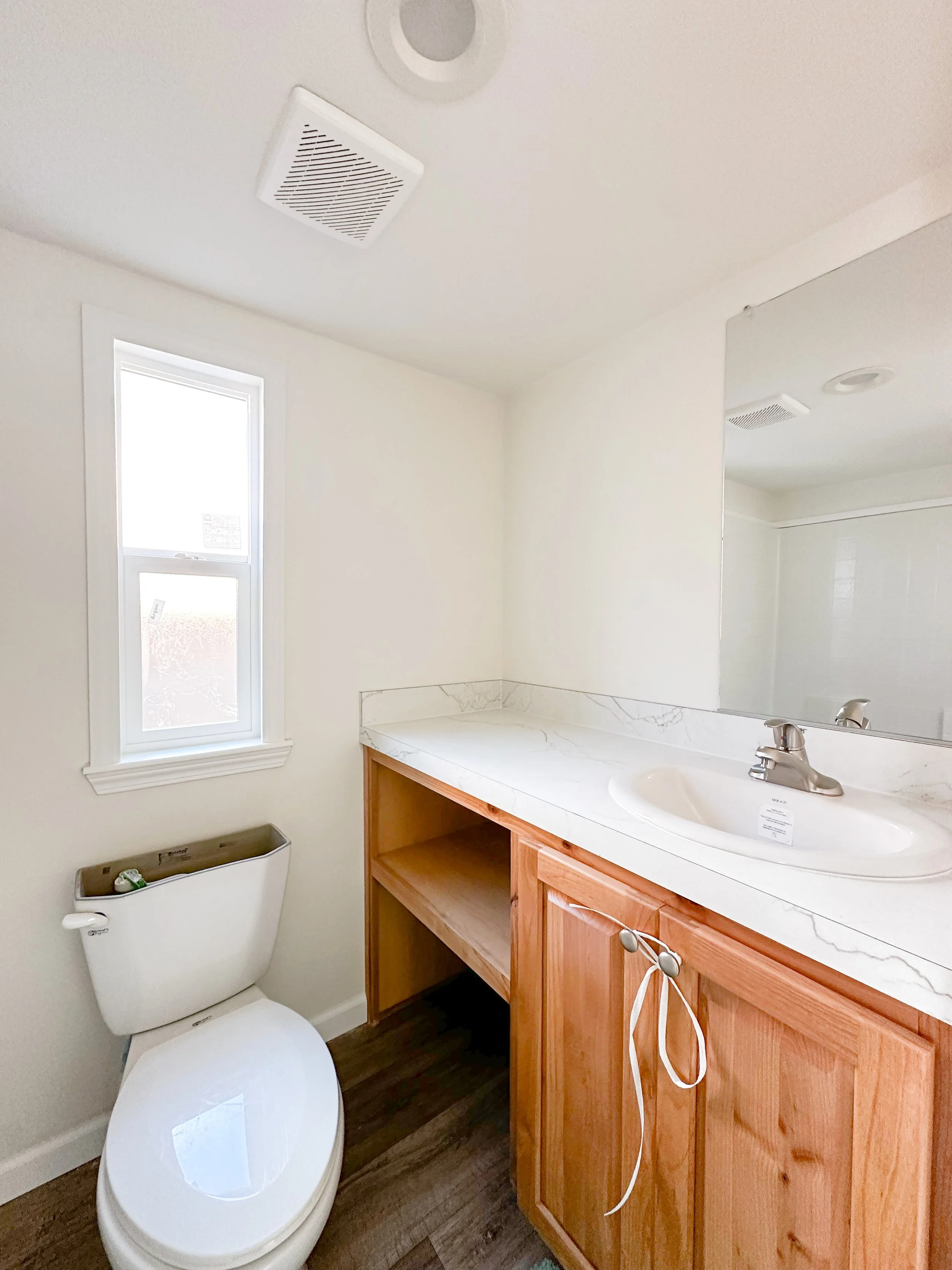 Bathroom with added window