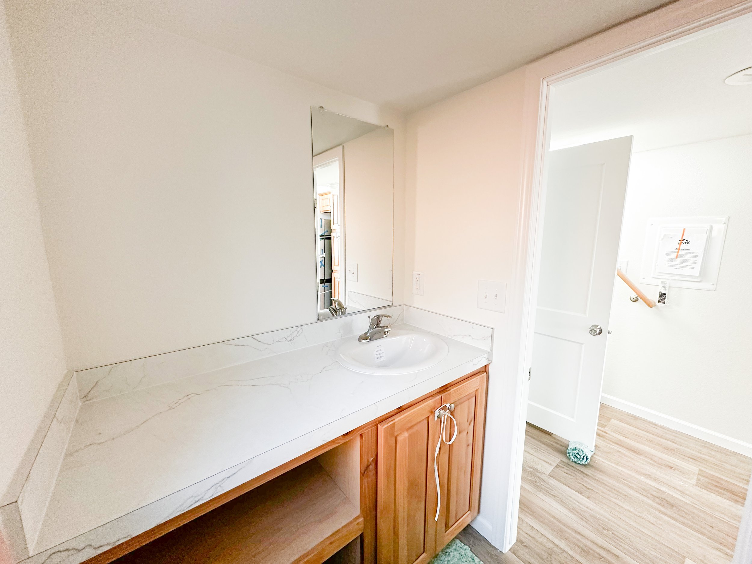 Bathroom vanity area