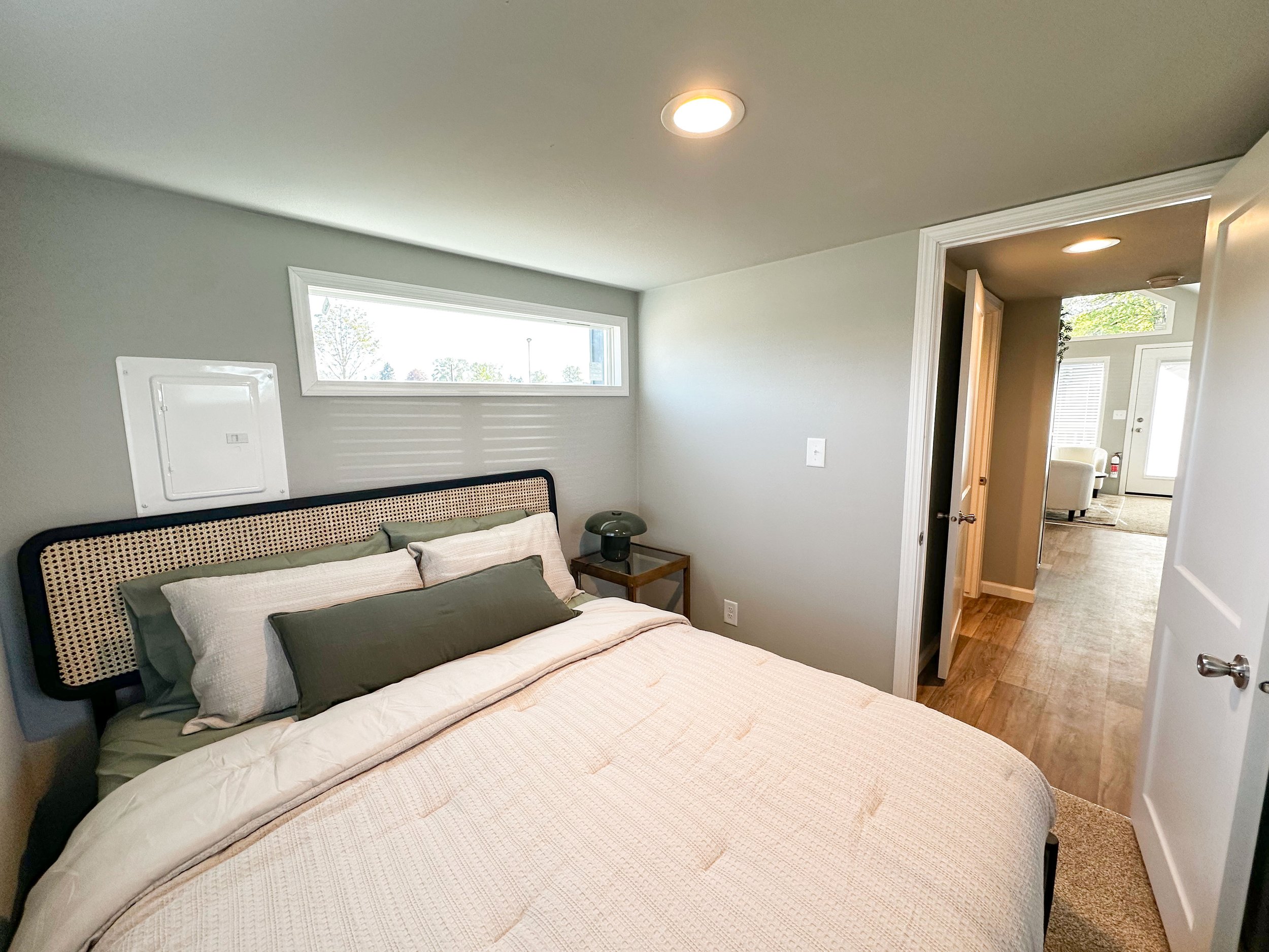 Snohomish Hemlock model bedroom facing into hallway