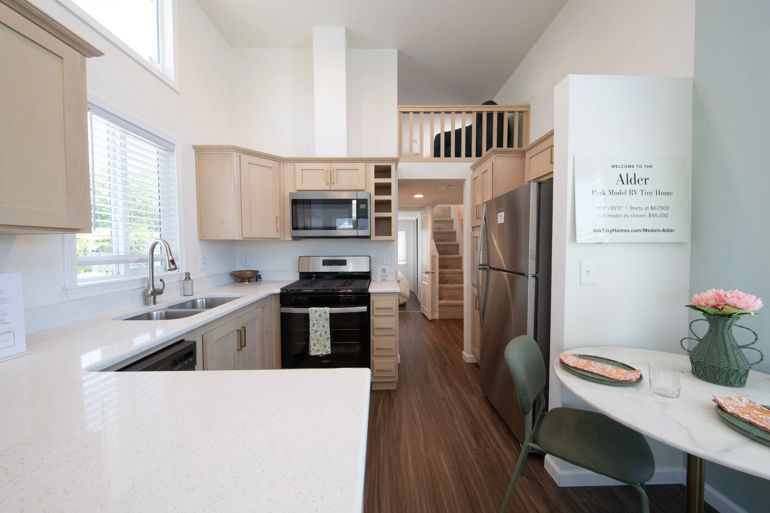 Portland Alder model kitchen and dining room
