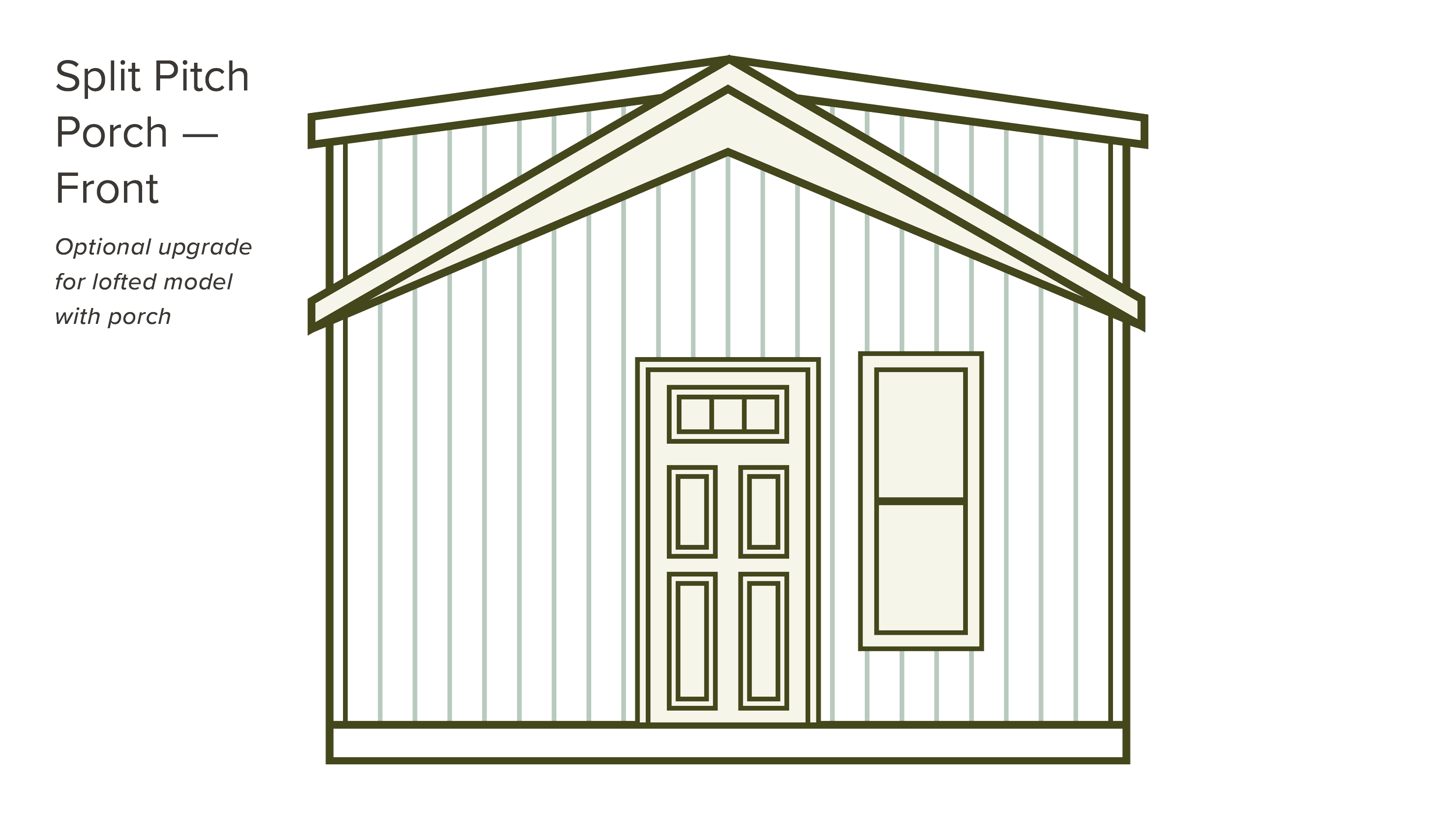 Split Pitch Porch - Front (optional upgrade for lofted model with porch)
