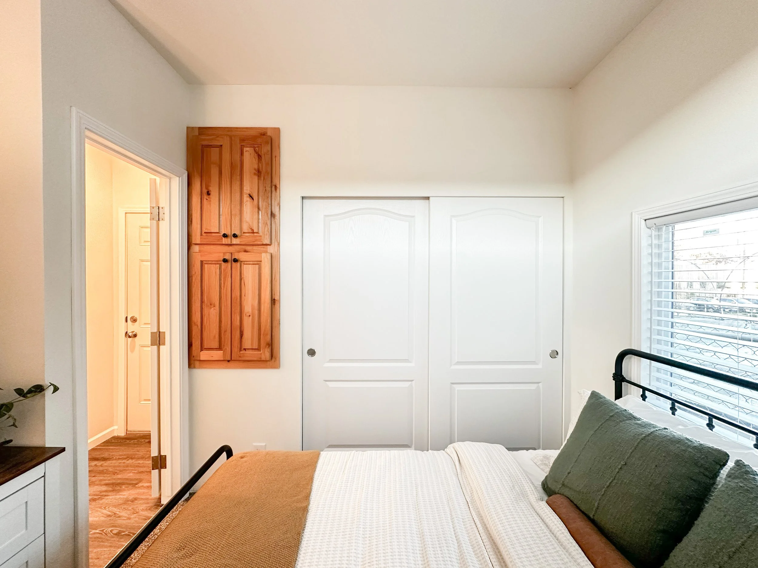 Willow bedroom closet and linen cabinets