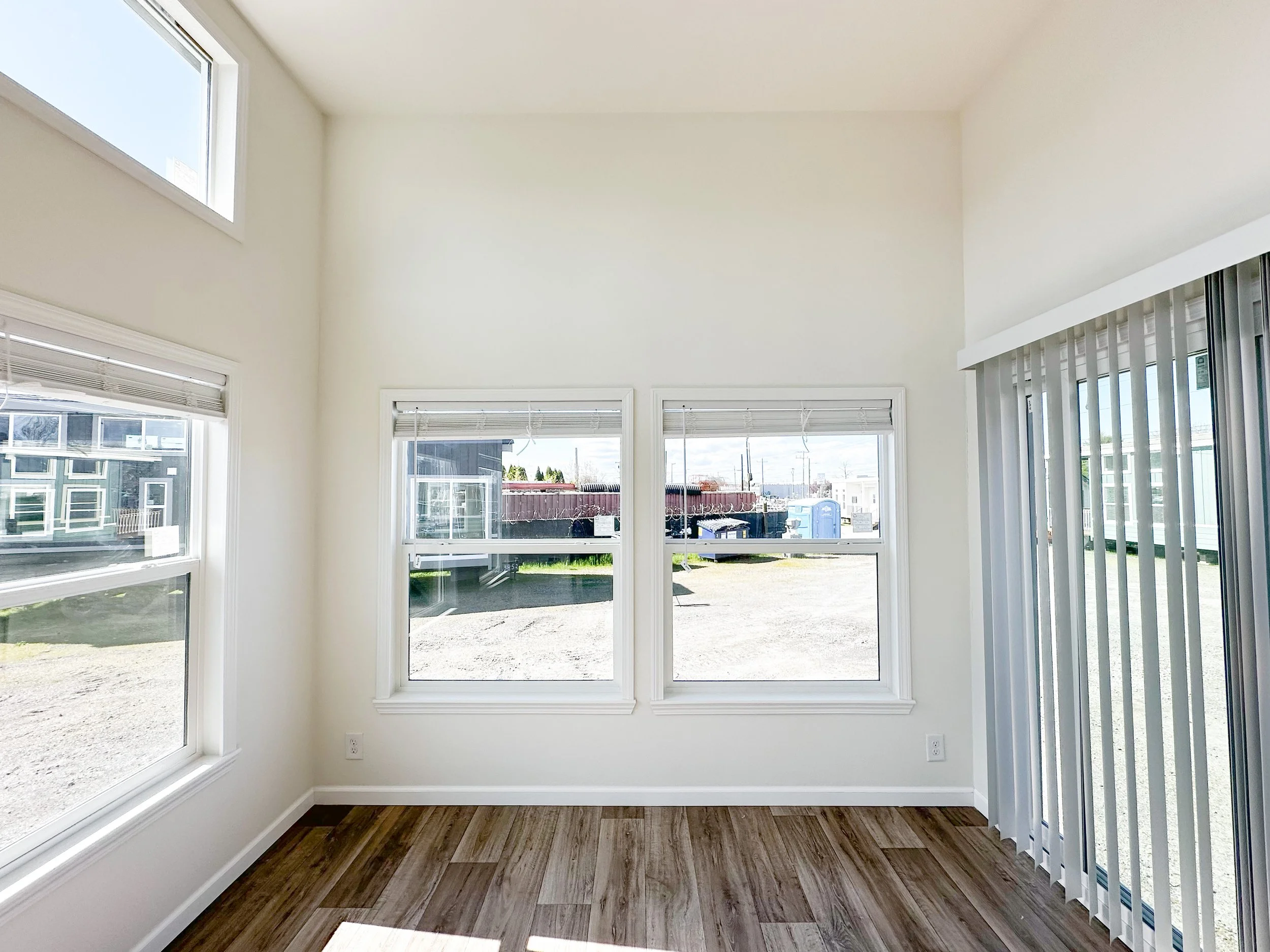 Front end wall of home, living room