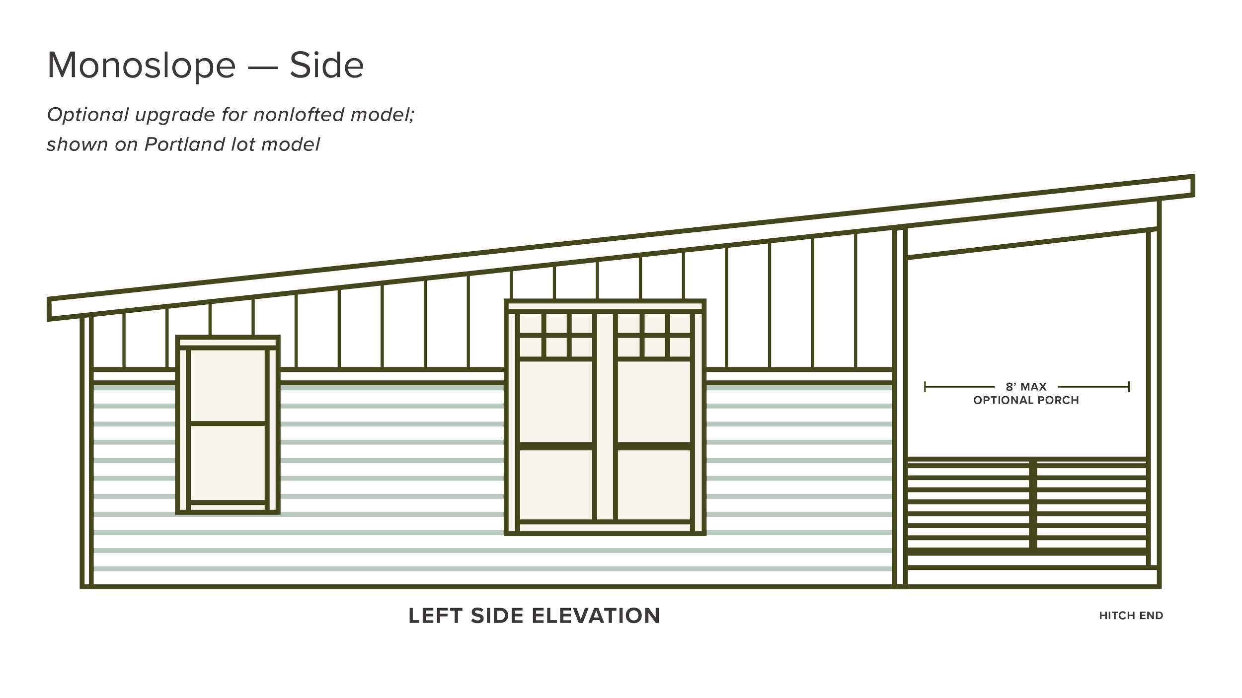 Monoslope - Side (optional upgrade for nonlofted models; shown on Portland lot model)