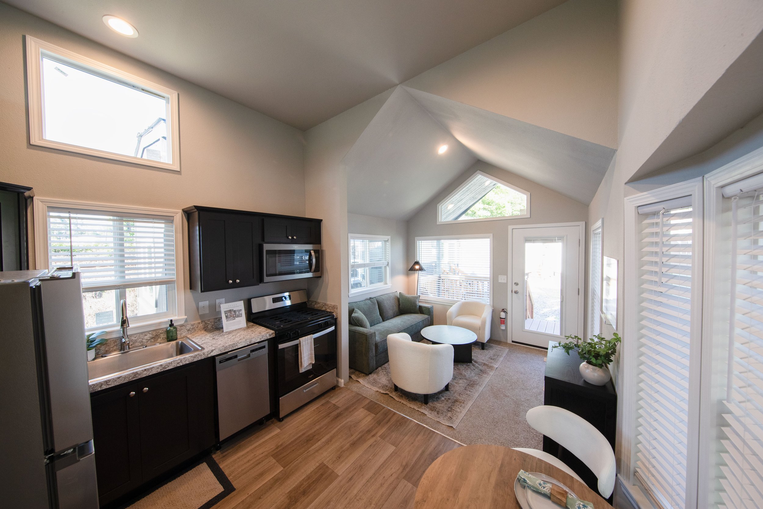 Snohomish Hemlock model kitchen and living room