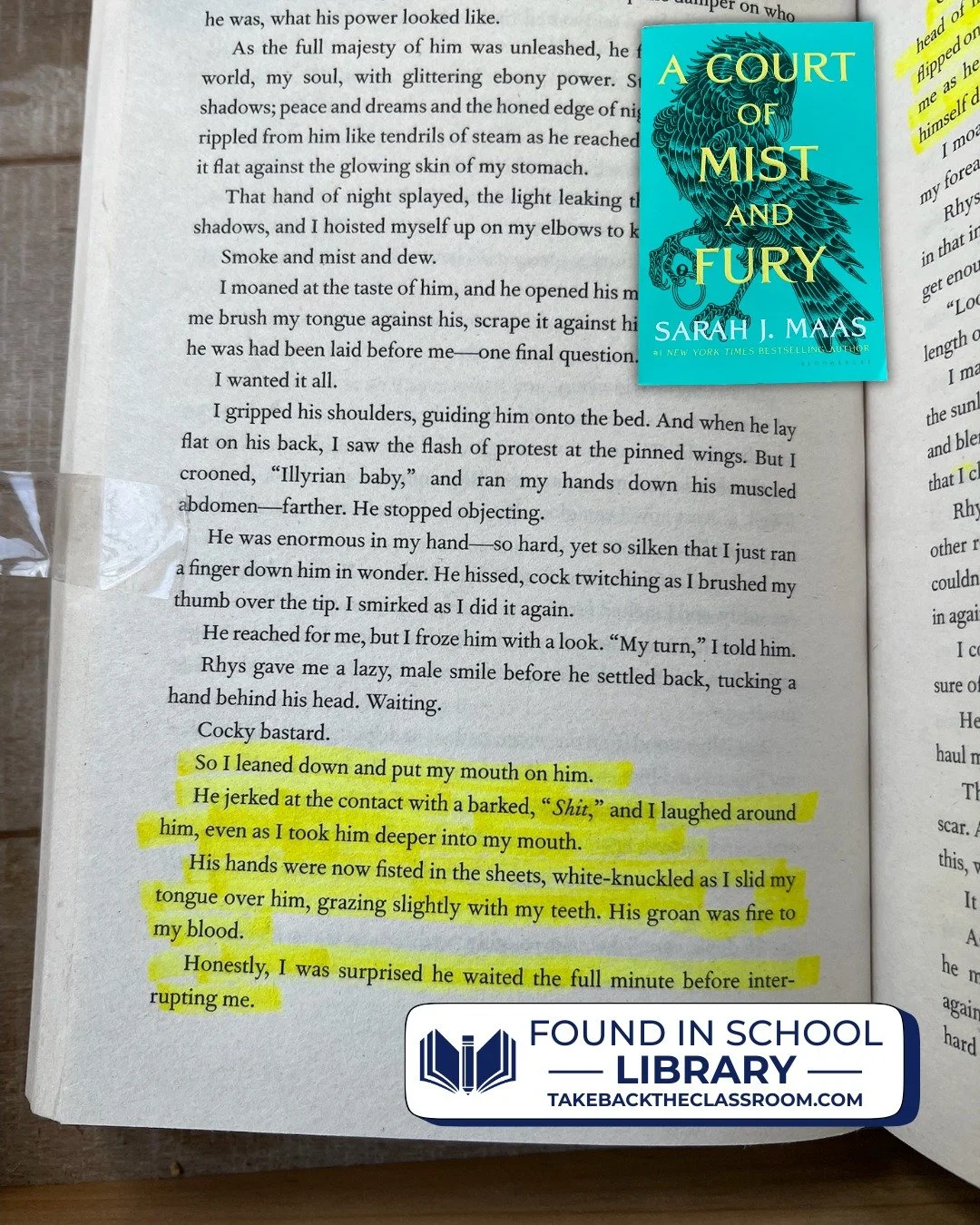 🚨 PARENTS, WAKE UP! 🚨
This isn't just a book&mdash;it's A Court of Mist and Fury by Sarah J. Maas, packed with graphic sex scenes, rape, and violence. And it's sitting in MIDDLE SCHOOL LIBRARIES across the US, like Windemere Ranch Middle School in 