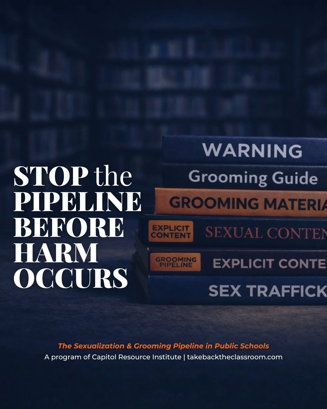 Stop the pipeline before harm occurs.

Sexually explicit books and sexualized curriculum are being placed in public schools with taxpayer dollars&mdash;often without parental knowledge.

This exposure doesn&rsquo;t stop at the page.
It conditions chi