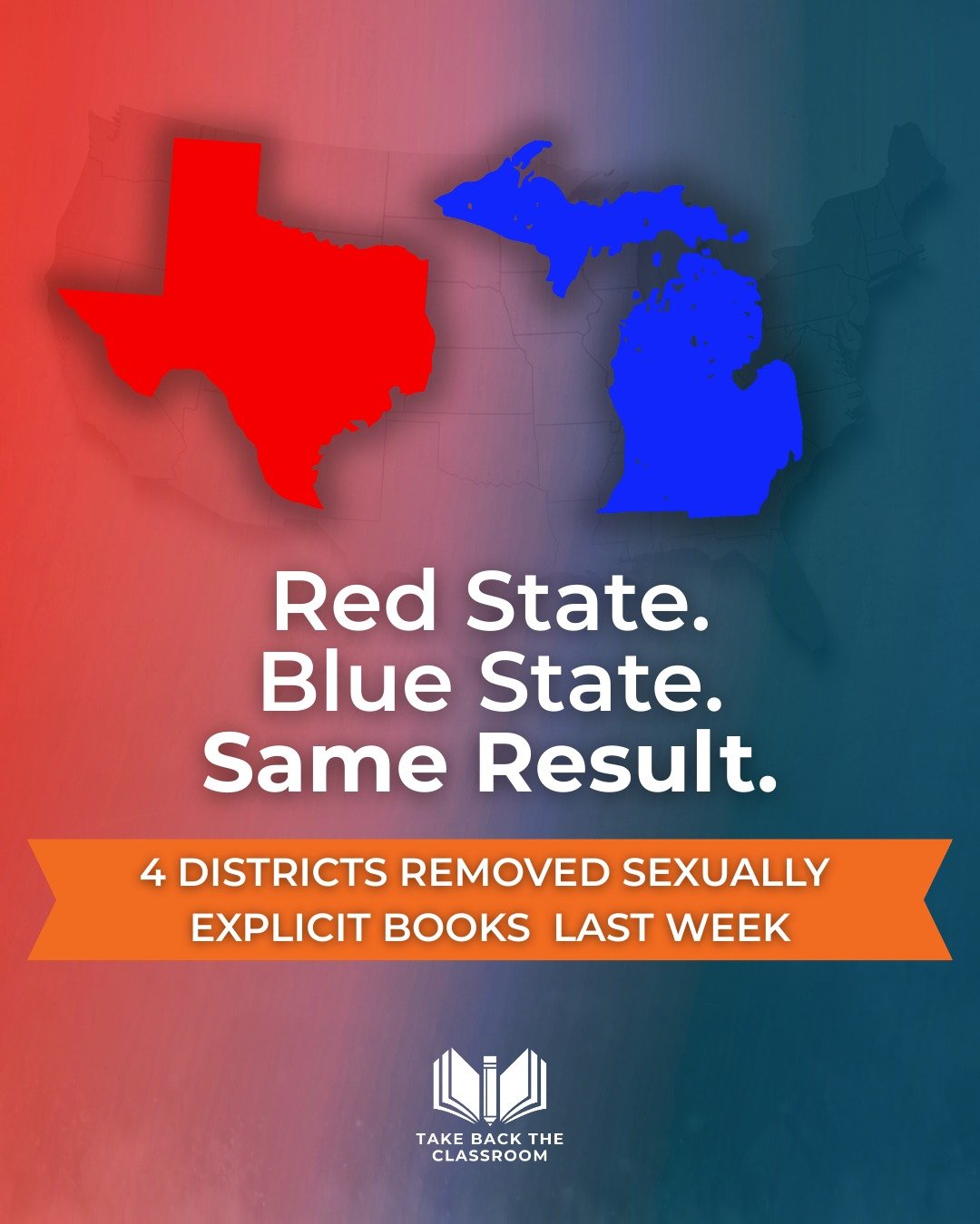 Four more school districts removed sexually explicit books last week.

&bull; 2 in Texas
&bull; 2 in Michigan

Different politics.
Same outcome.

This isn&rsquo;t partisan.
It&rsquo;s parental.

Communities across America are standing up and winning!
