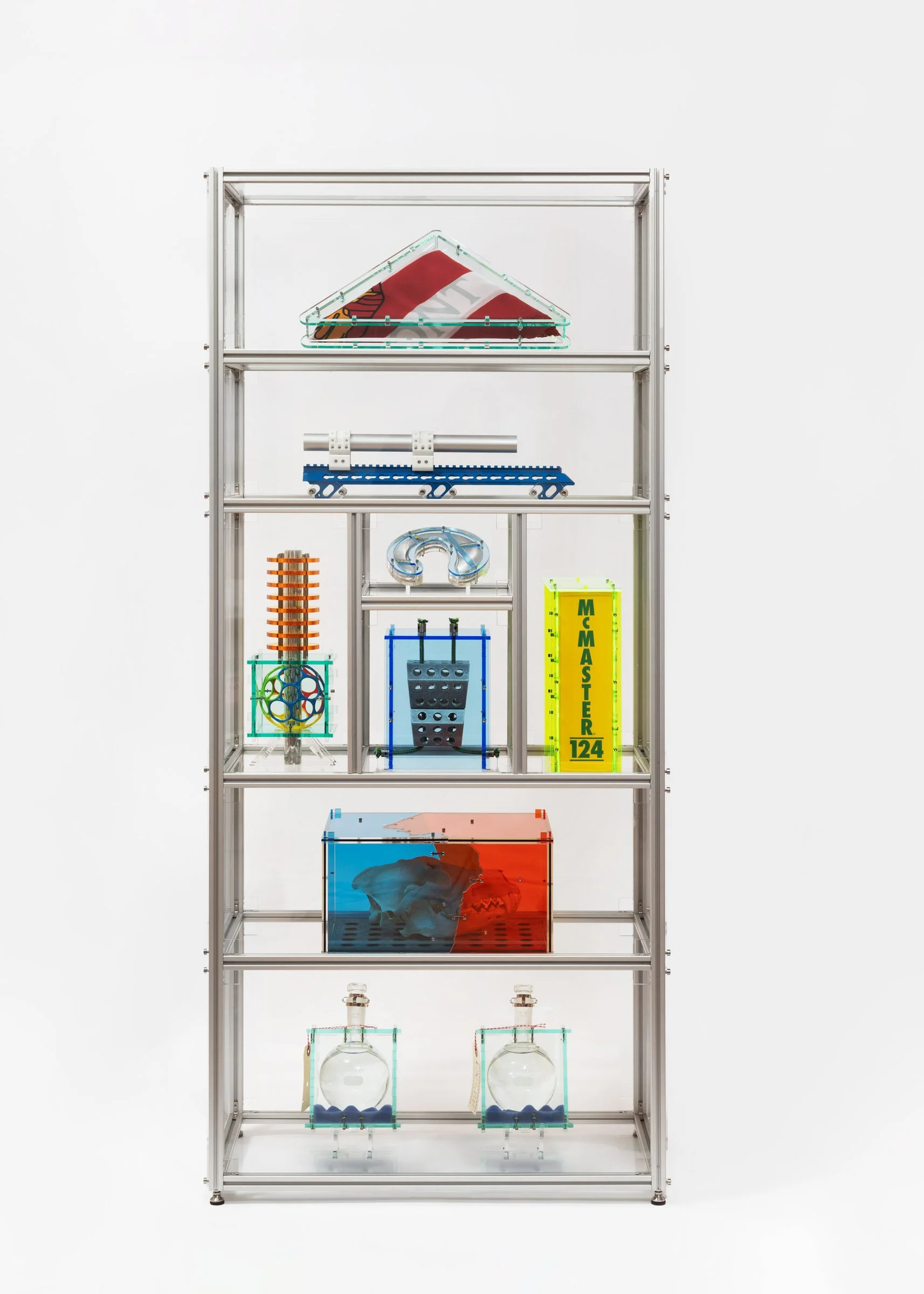   Artifacts from a 22nd Century Militia,   2025 Mixed media 25.2 x 12.6 x 55 in (64 x 31.9 x 139.7 cm)  Photo by LF Documentation