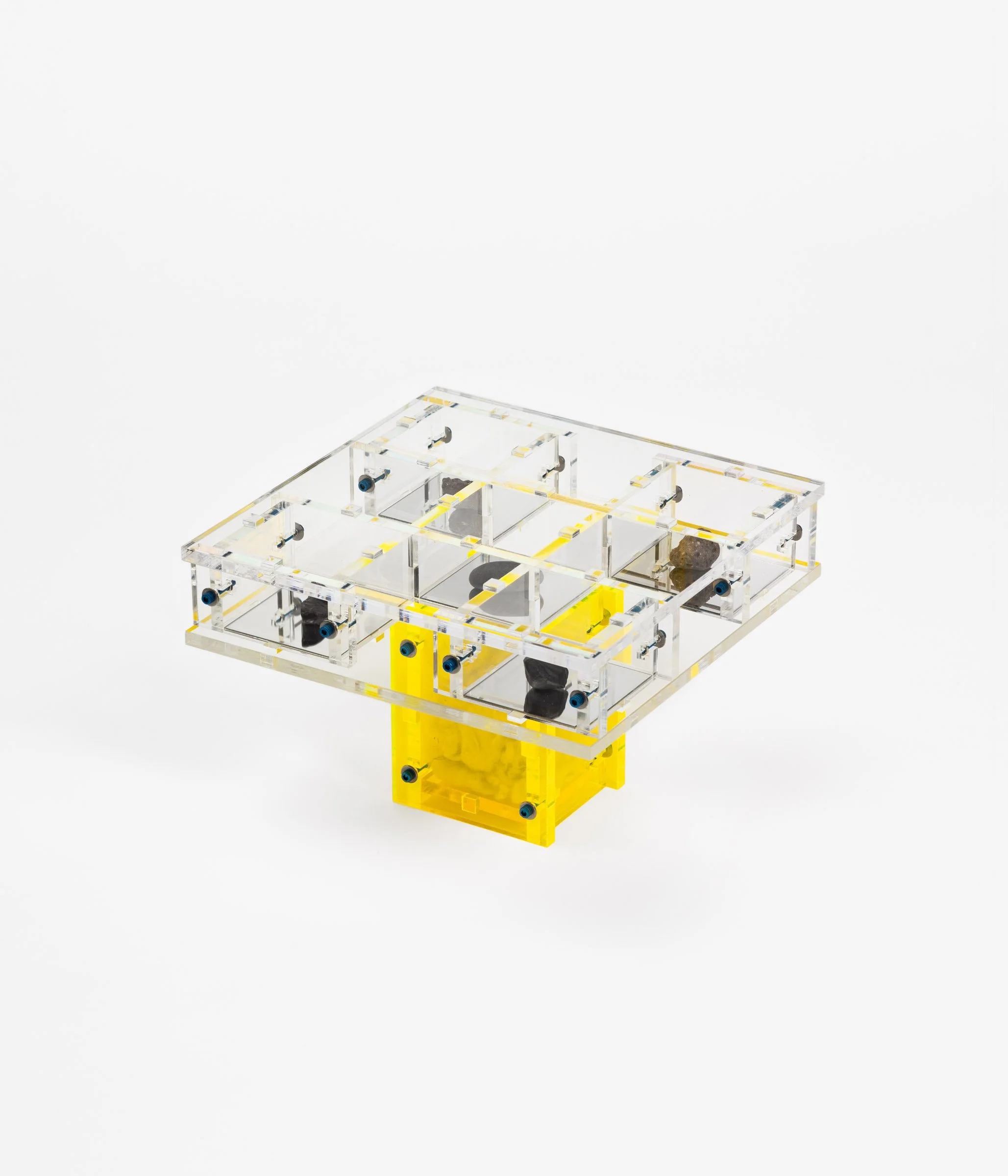   Iceland,   2026 Anodized aluminum, igneous rocks, Kleifa wool, mirrored acrylic, plexiglass, stainless steel 7.3 x 7.3 x 5 in (18.6 x 18.6 x 12.6 cm)  Photo by LF Documentation