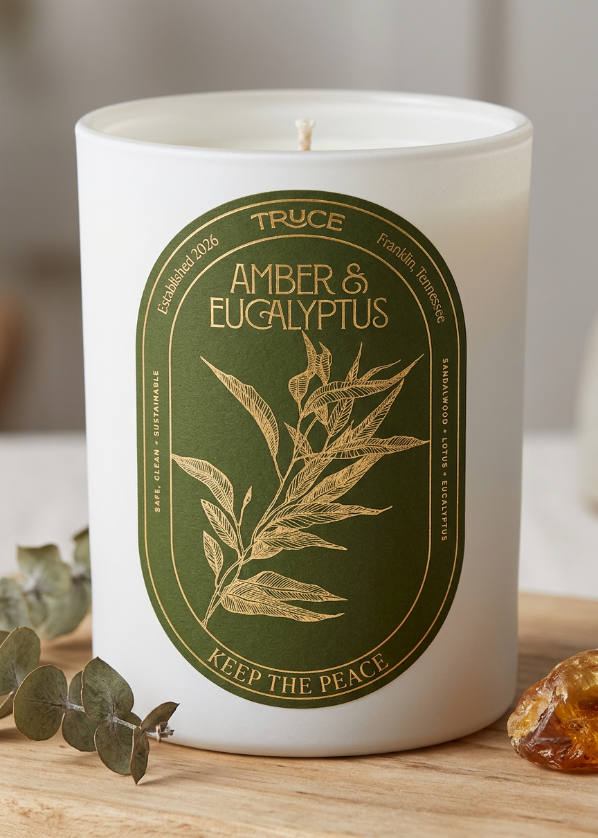 Firefly_Gemini Flash_can you put this label on a white matte candle and make the gold metallic  459538.png