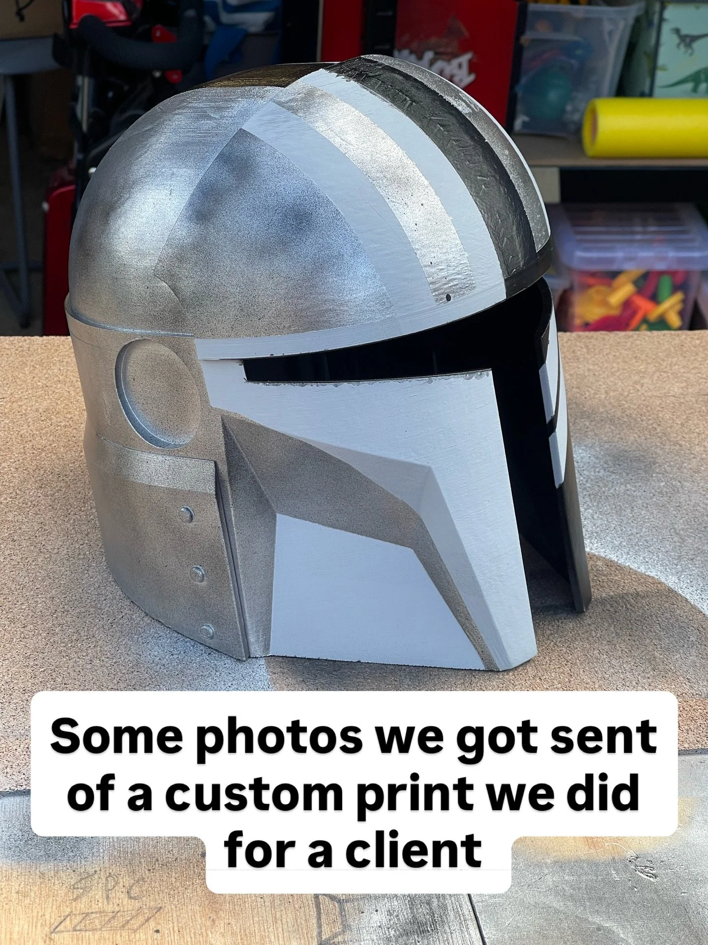 Some photos we got sent of a custom print we did for a client they have done a great job so far painting it were really pleased they love it will post the finished result when they have finished it 

#cosplay #starwars #3dprintedhelmet #3dprintingcos
