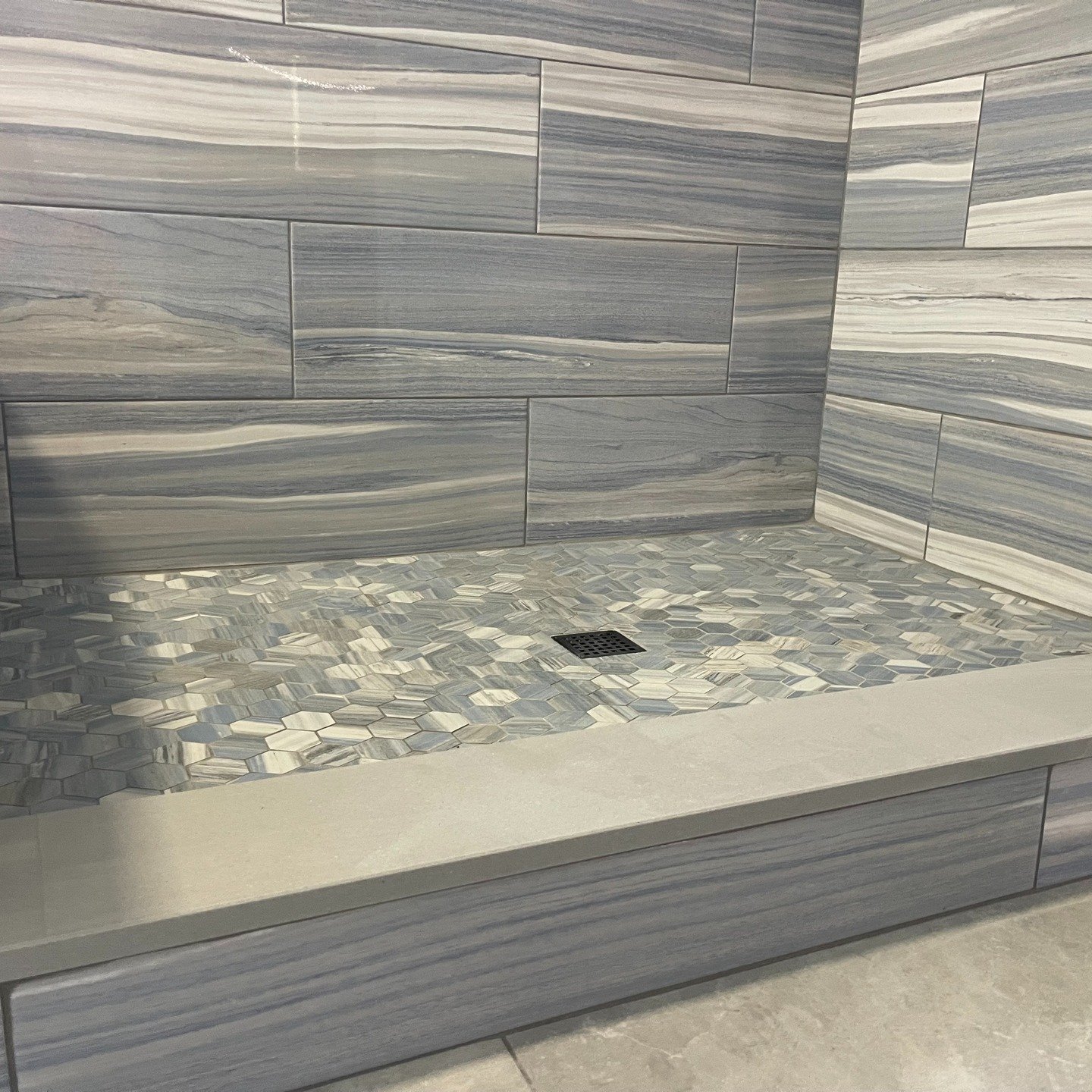 #customtilejob #tile #demo #waterproofing #renovation #grout #mortar #trim #bathrooms #fixtures #customwork #installation #niche