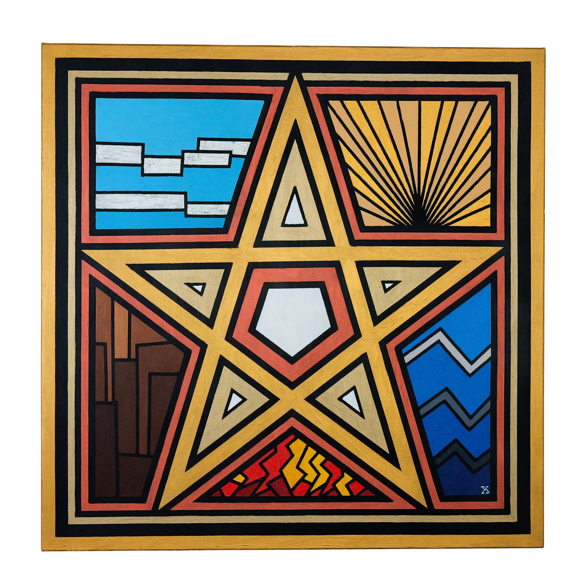 028 "(Pentagram)"
2025
Acrylic on canvas 
36 x 36"