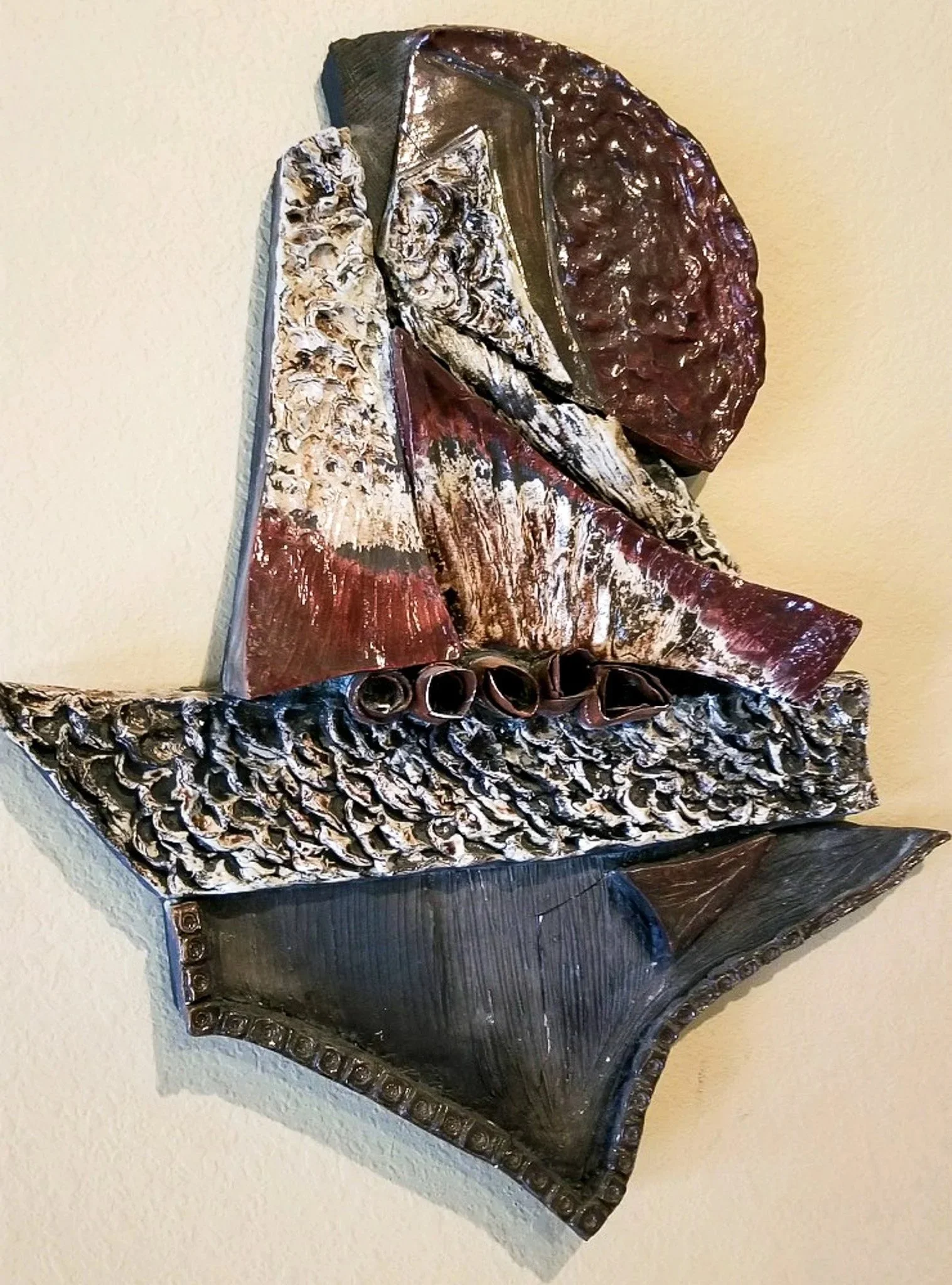 Sunset Sailing, Raku. 2015.