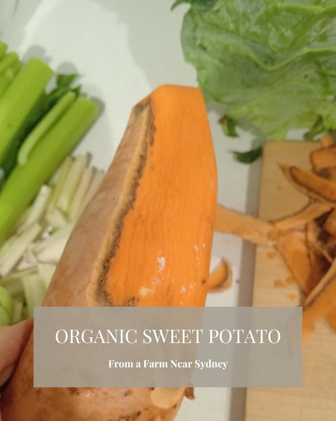 Here are two sweet potatoes, one from an organic farm, and one from Coles and the difference is pretty noticeable. What I think we are seeing here is a layer of bacteria that has grown under the skin of the organic sweet potato and in comparison a pe