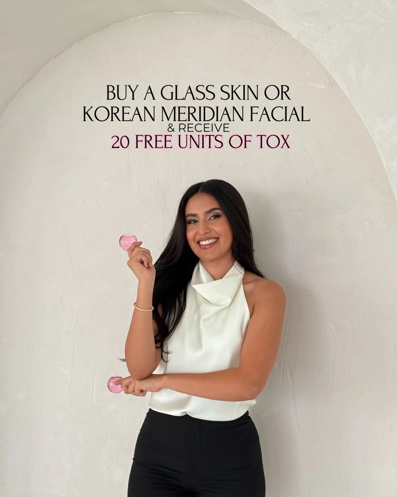 Glow facial + free tox? Yes, please ✨

 Get 20 FREE units with your Glass Skin or Korean Meridian Facial. 

- LIMITED TIME -
DM us to book!💗