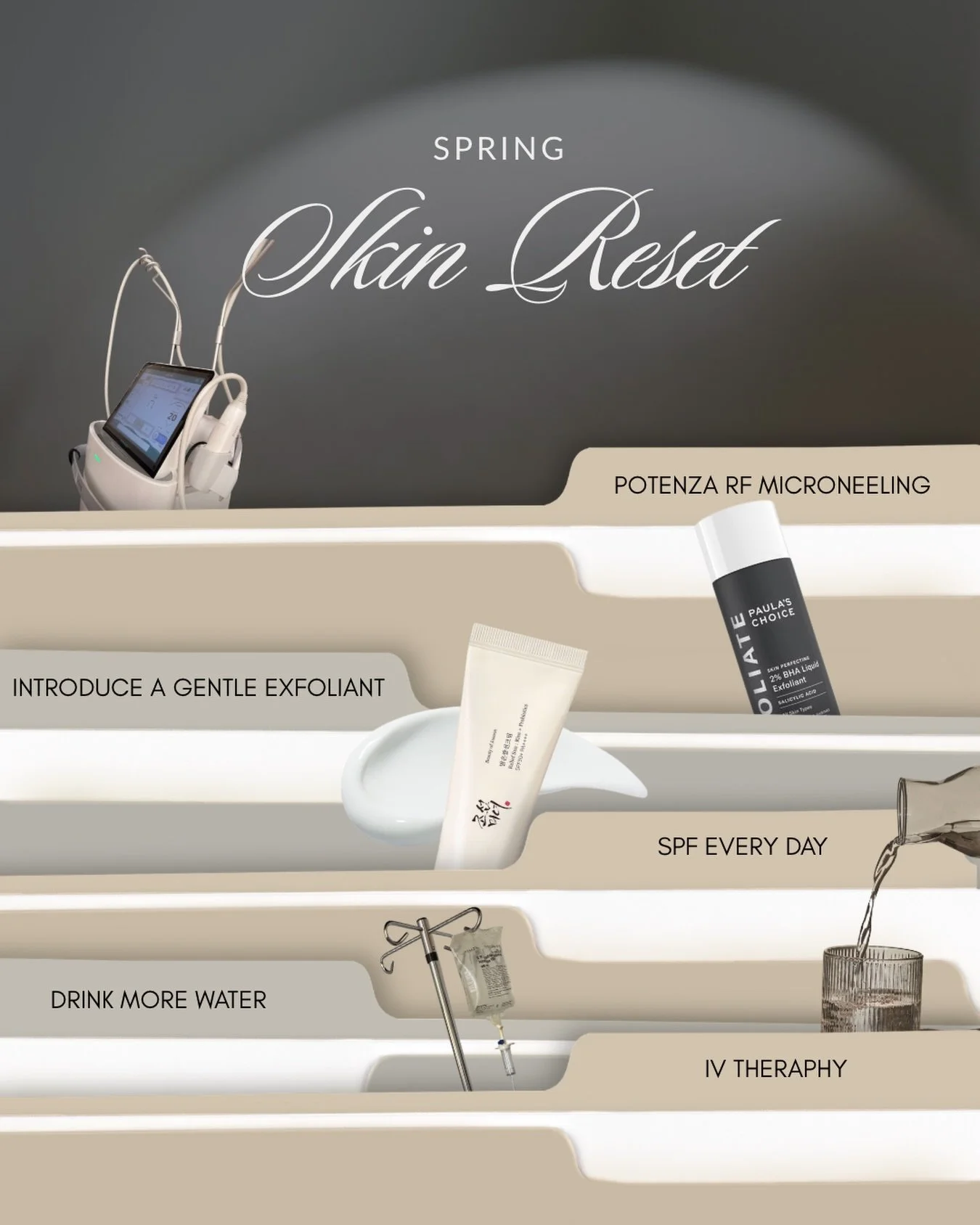 Spring is your skin&rsquo;s reset season ✨

After winter, your skin needs to renew, rehydrate, and glow again &mdash; and this is the perfect combo:

&bull; Potenza RF Microneedling &rarr; boosts collagen, improves texture, and leaves your skin firme