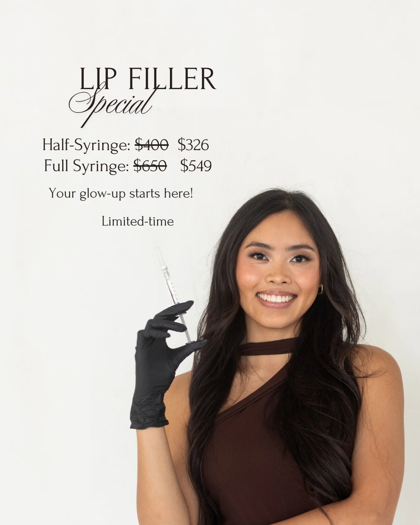 A little volume, a lot of confidence!
Take advantage of our limited-time Lip Filler Special ✨

💉 Half Syringe &mdash; $326
💉 Full Syringe &mdash; $549

🤍 Ready for your glow-up? 

 #LipFillerSpecial #MedSpa #LipFiller #Scottsdale