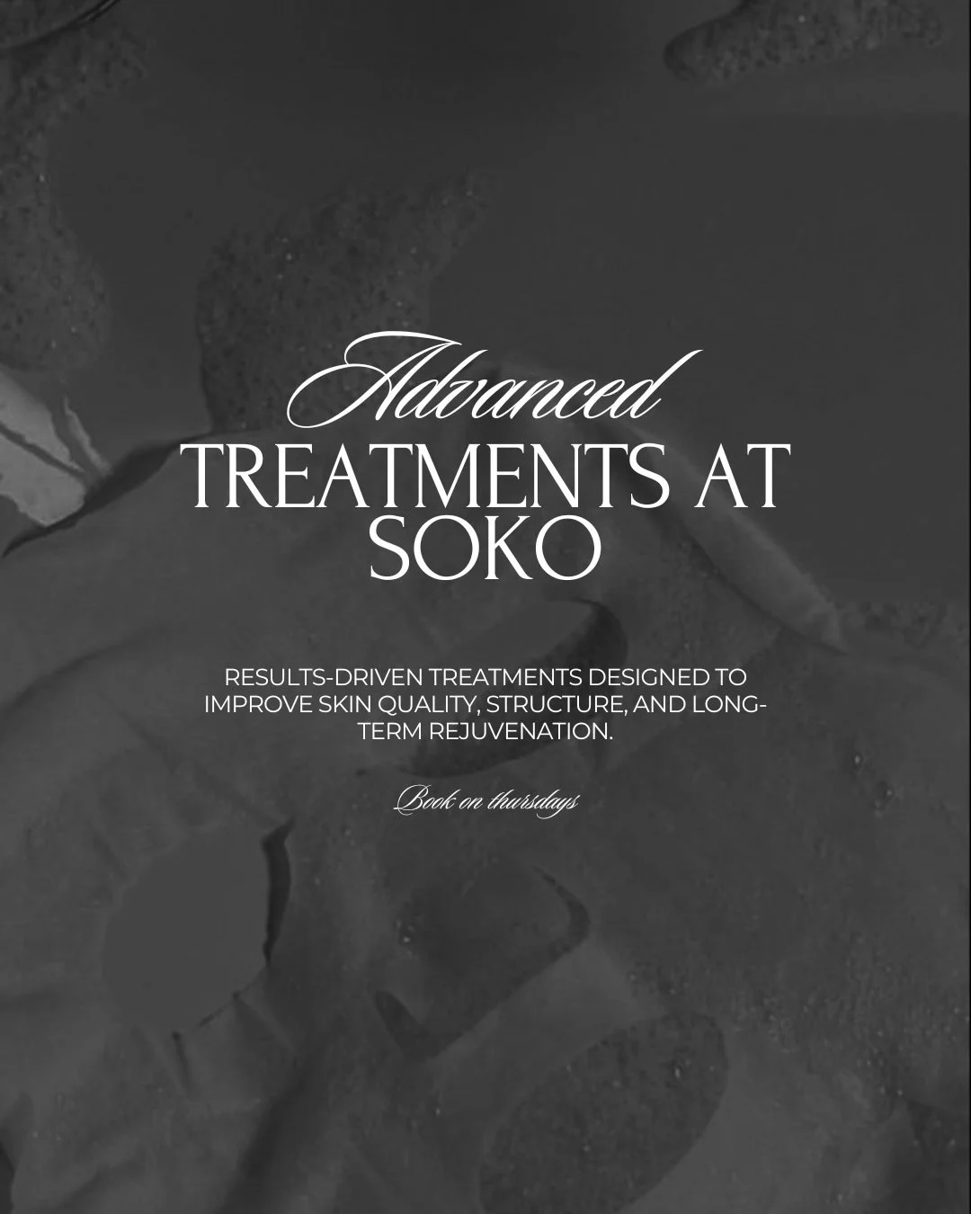 At Soko Skin Med Spa, Thursdays are for advanced treatments designed to transform your skin with real, lasting results. 

From skin-tightening devices and regenerative treatments to fillers, tox, and IV therapy &mdash; every service is customized to 