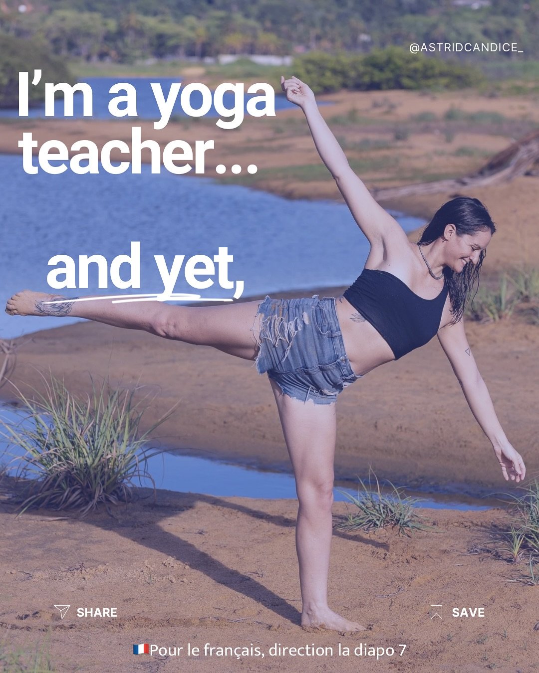 🇬🇧/🇫🇷

I&rsquo;m a yoga teacher, and yet&hellip;
What would you add?

Je suis prof de yoga, et pourtant&hellip;
Tu ajouterais quoi ?