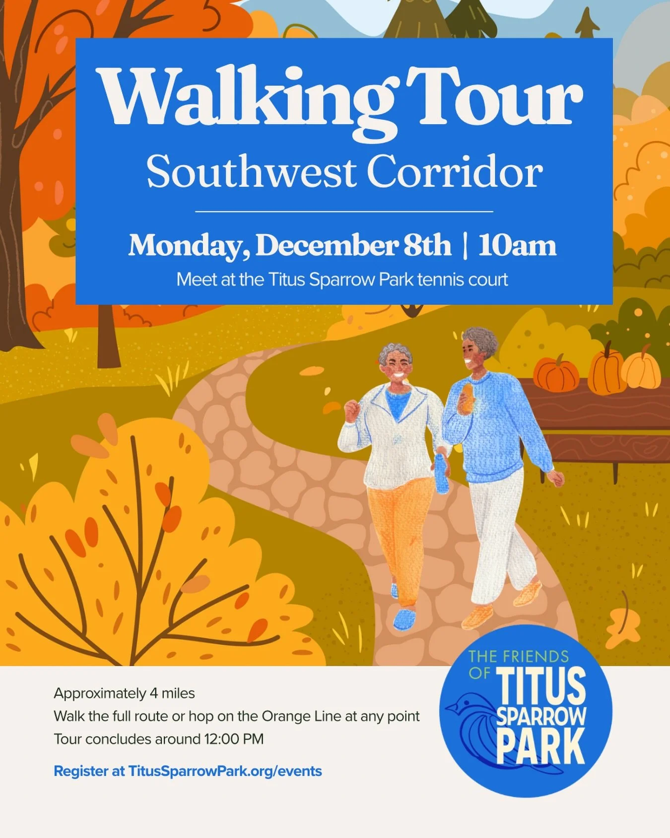 Join us tomorrow for our final event of the year! Board Member Irwin Levy @irwintlevy will lead a walking tour of the Southwest Corridor.

Take a relaxed stroll through one of Boston&rsquo;s most beloved green spaces &mdash; the vibrant, mural-lined 
