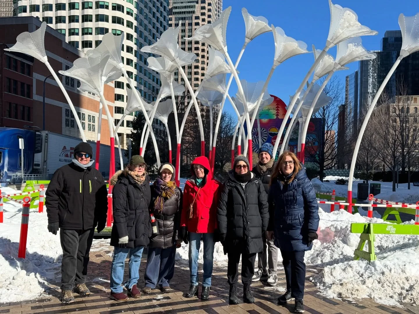 Despite the very cold temps, we had bright sunshine and 10 hearty FTSP Walking Group participants bundled up and had a blast downtown yesterday.

Winteractive truly lived up to its name: we played on the seesaw, explored the Iceberg Trail, and stoppe
