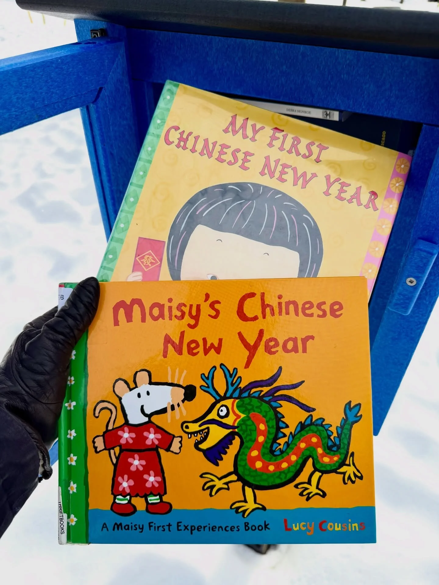 We just added new books to celebrate Chinese New Year (beginning February 17!) and even shoveled a path so it&rsquo;s easy to stop by and grab a read.

Swipe to the last photo to see the current library stock! 📚💙💚