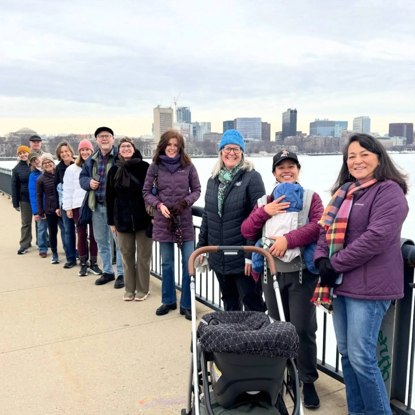 New month, new walking tour. Today, 14 members of the FTSP Walking Club set out from Titus Sparrow Park and crossed the Charles twice&mdash;first over the Harvard Bridge. From there we stopped at the historic Kendall Hotel and headed up to the Urban 