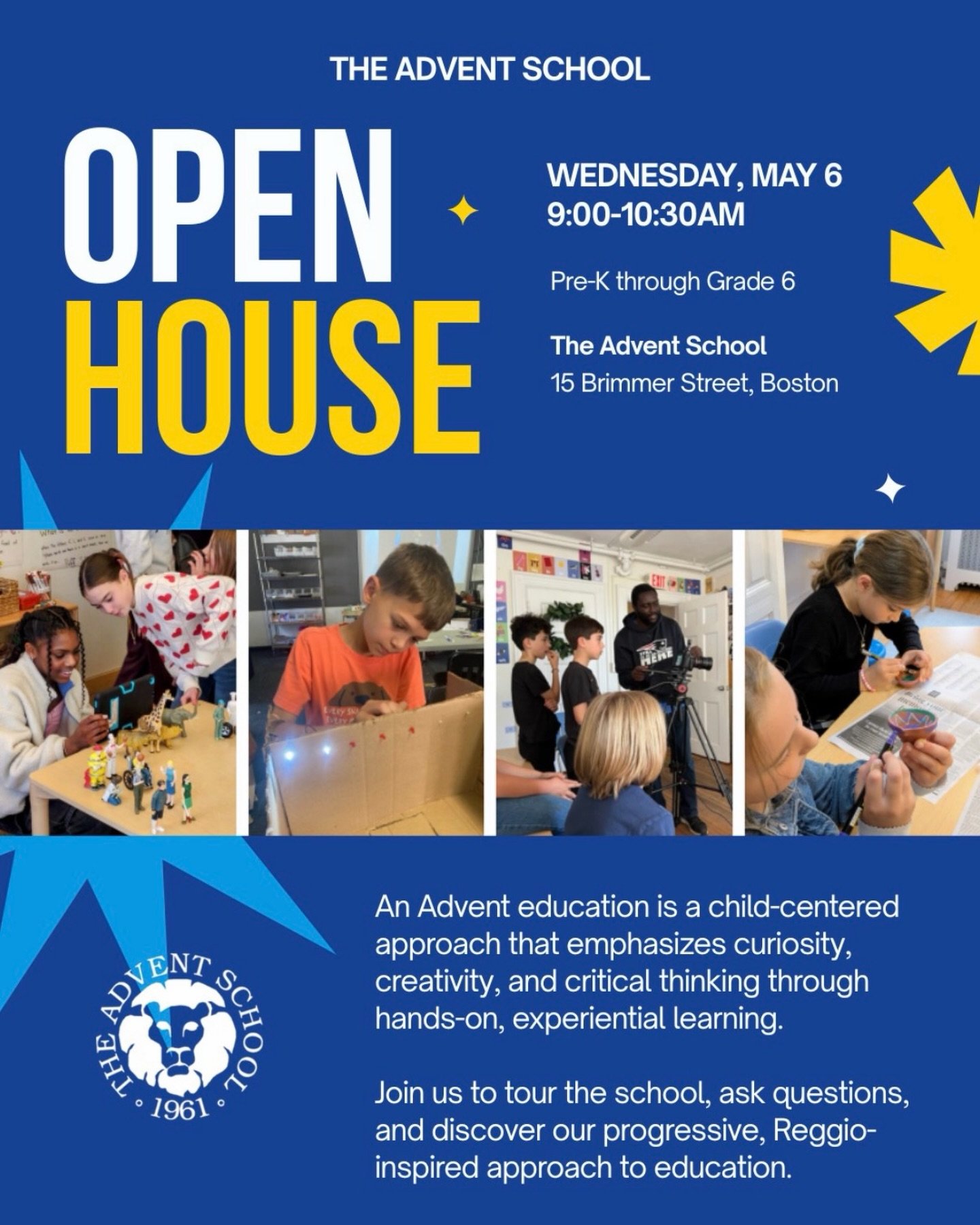 A big thank you to our Gold Sponsor, The Advent School, for supporting the Friends of Titus Sparrow Park and helping us bring free community programming to the South End.

The Advent School is hosting an Open House this Wednesday for families interes