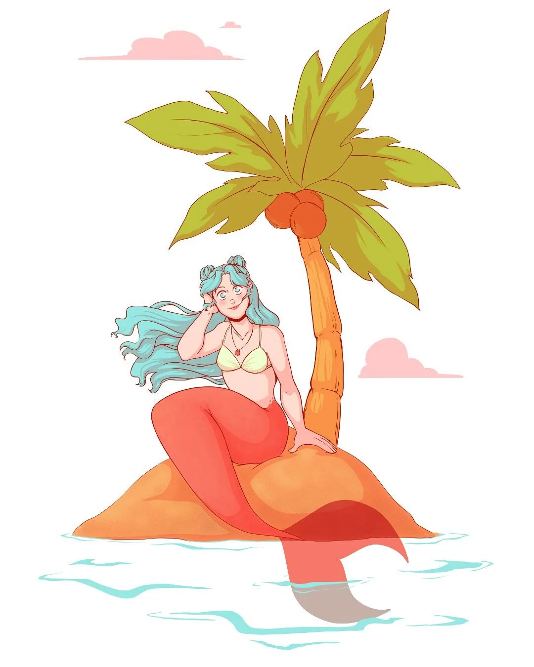 I&rsquo;m back to doing one of my favorite things&ndash;illustrating mermaids! It&rsquo;s been a couple of years since I&rsquo;ve been able to participate in Mermay, and I&rsquo;ve missed it. So here&rsquo;s one, with more to come! 🏝️ 

(I won&rsquo
