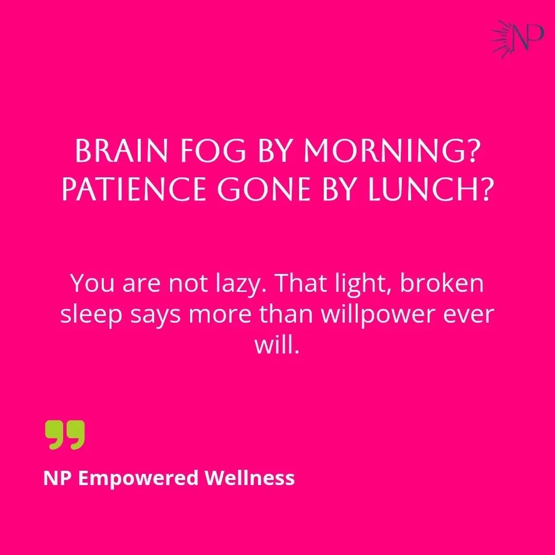 Brain fog by morning?
Patience gone by lunch?
That light, broken sleep is not a motivation problem.

For women 35&ndash;55, chronic stress can show up as low energy, mood swings, cycle changes, and sleep that never feels truly restful. Sometimes the 