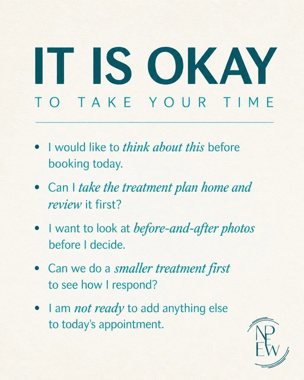 You're in the chair. The treatment plan is in front of you. And there's a quiet little voice in the back of your mind asking a question you haven't gotten to ask yet.

But the room feels like it's already moving forward. So you nod. You go ahead with