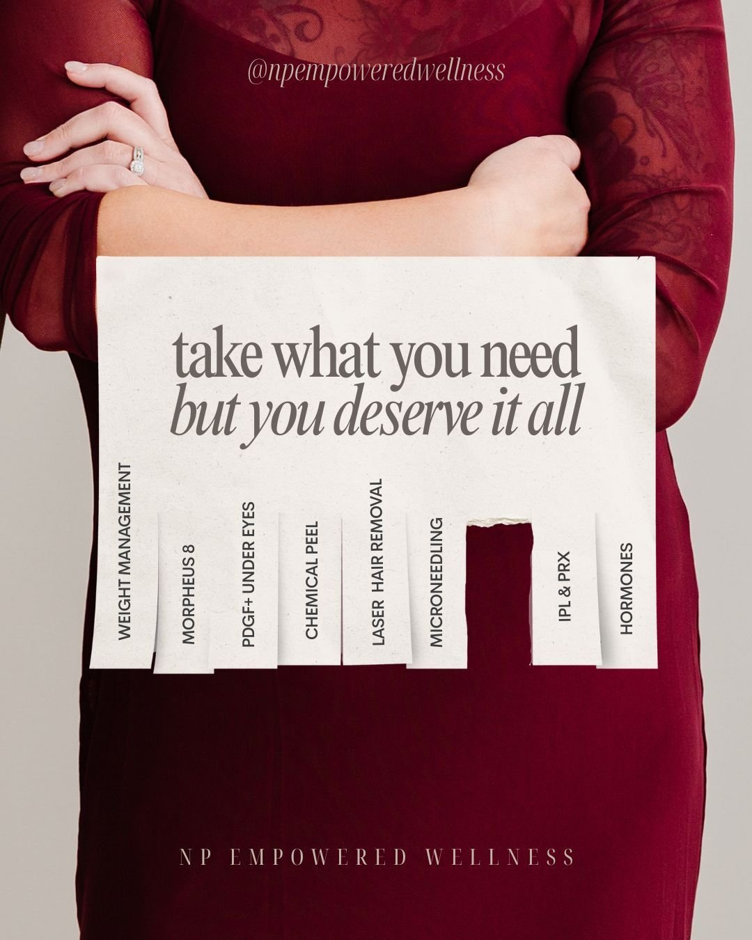 ✨ Take what you need&hellip;

Confidence. Balance. Energy. Strength. Results. 💖
(But let&rsquo;s be honest&mdash;you deserve all of it.)

From personalized hormone therapy and metabolic wellness to advanced aesthetics, NP Empowered Wellness supports