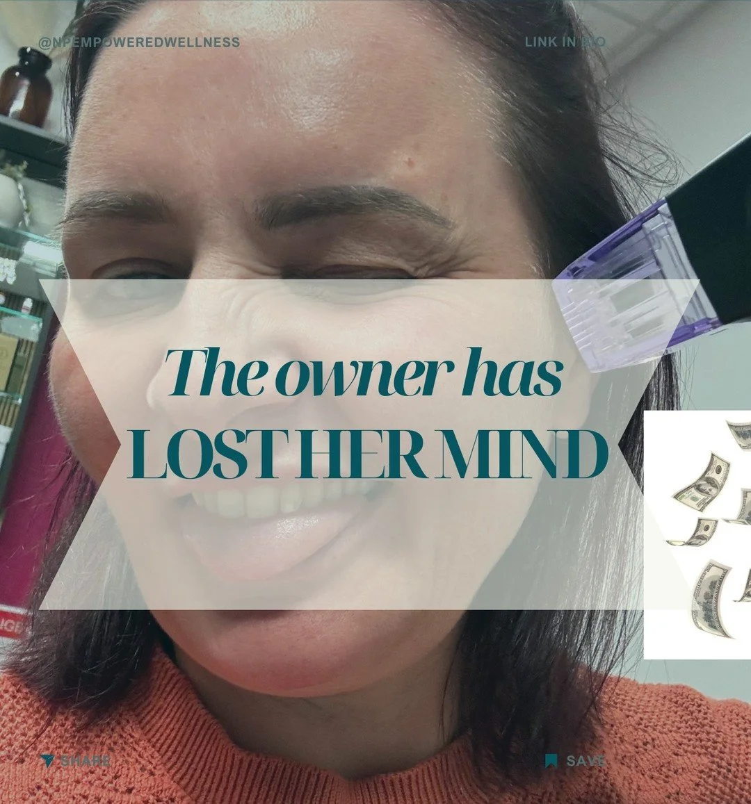The owner has lost her mind!
oh wait that's me!!

Apparently owning a business is supposed to be glamorous.

Meanwhile, I&rsquo;m over here paying bills, working nonstop, ordering skincare&hellip;and now deciding to sell it basically at cost. 😂

So 